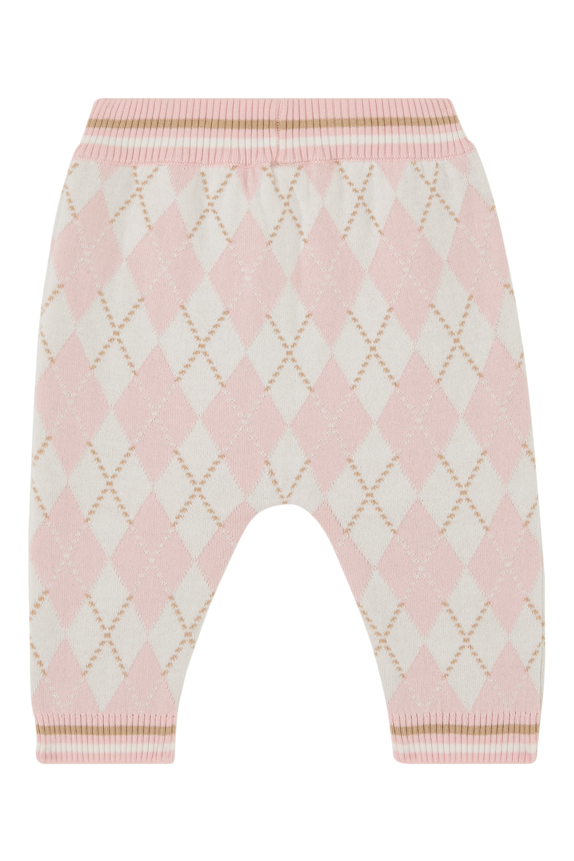Kids Cotton Argyle Knit Pants
