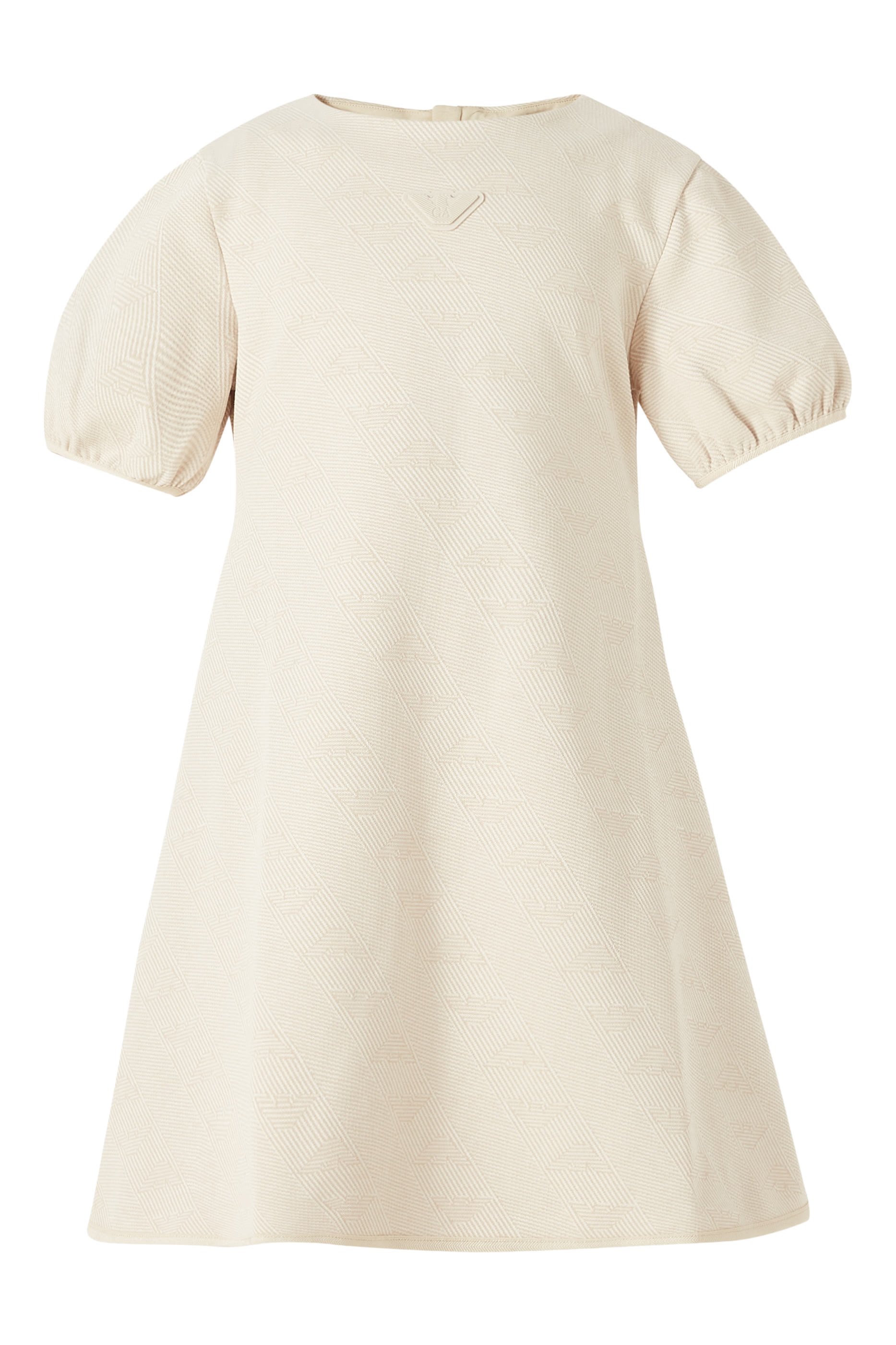 فستان بشعار الماركة بحجم صغير جيرسيه مزدوج للأطفال