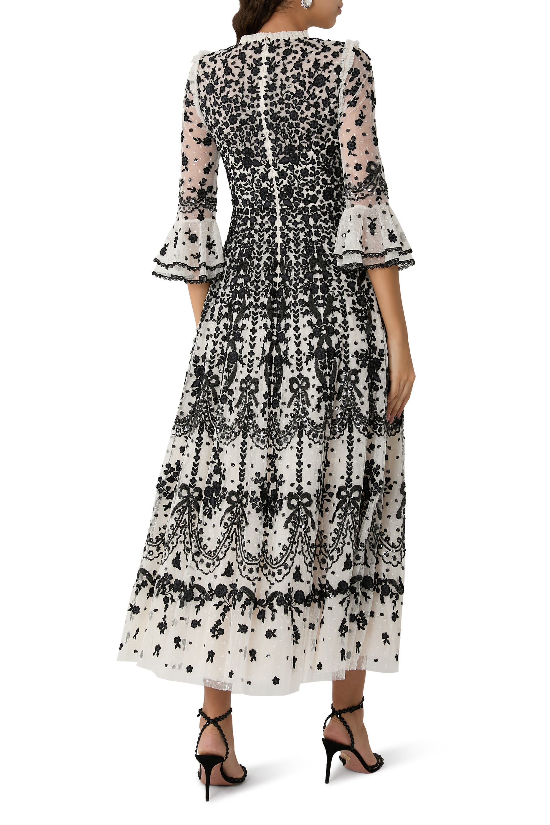 فستان سهرة أديلين بطول الكاحل وبياقة مستديرة null