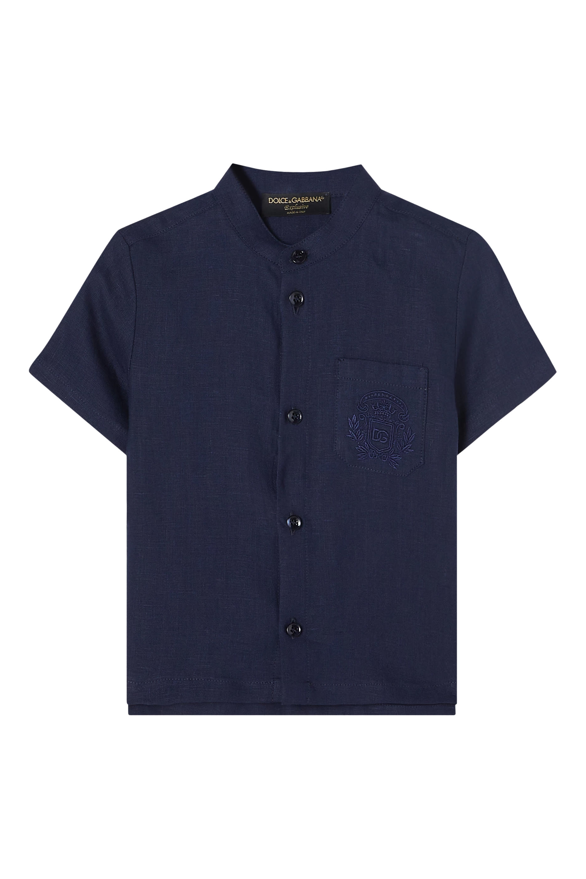 قميص كتان بأزرار للأطفال