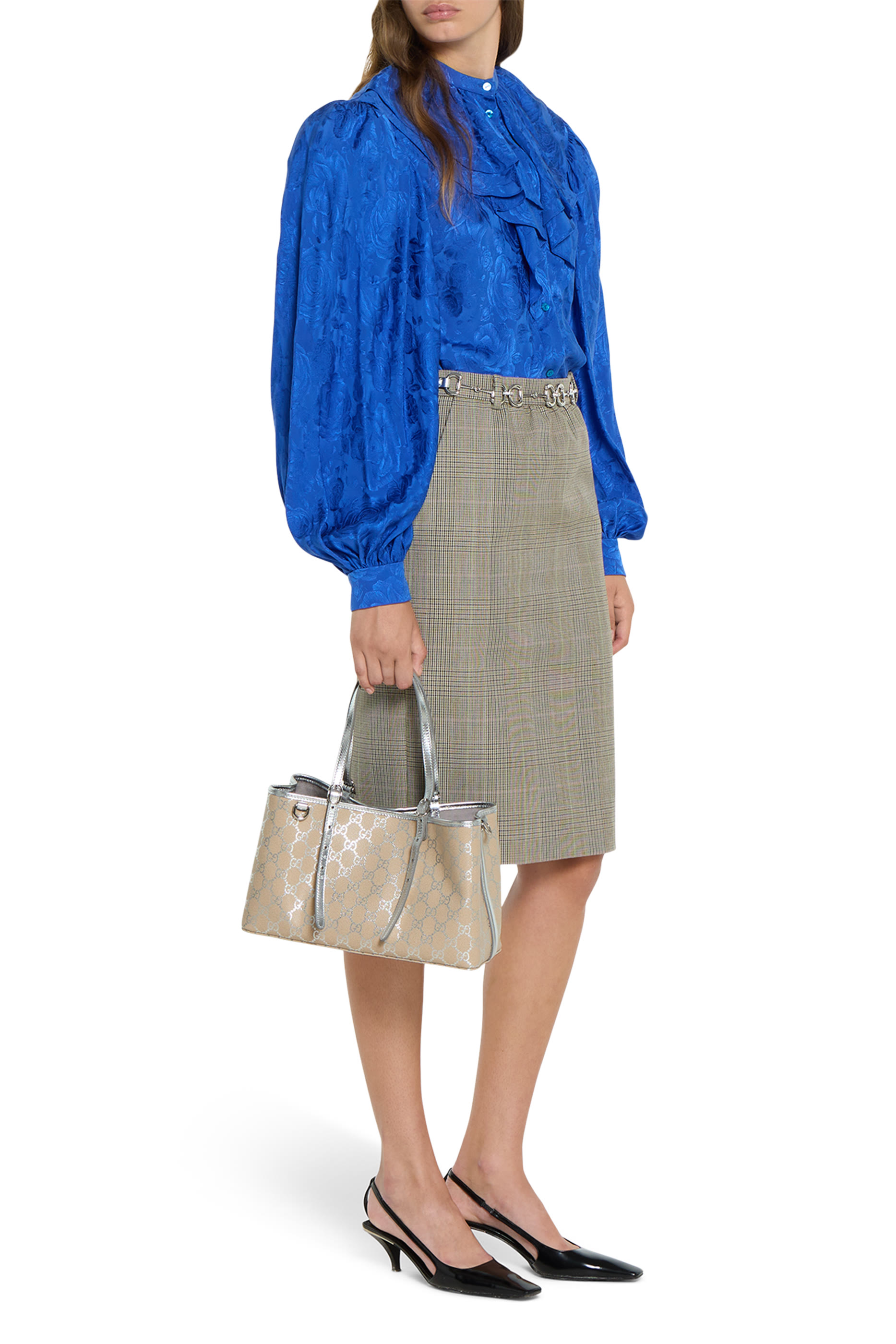 حقيبة يد متوسطة بشعار الماركة