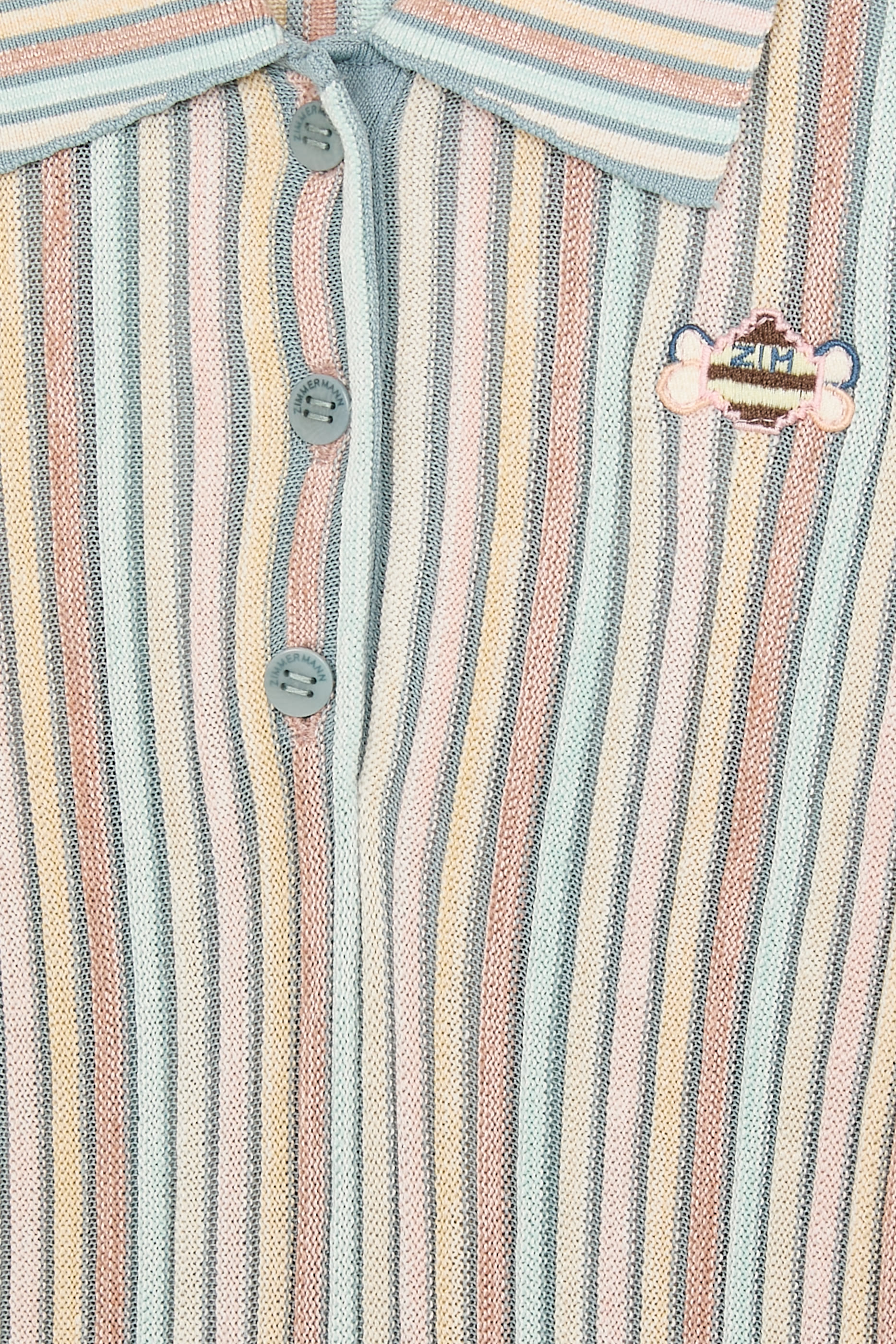 جمبسوت منسوج بياقة ونقشة خطوط للأطفال