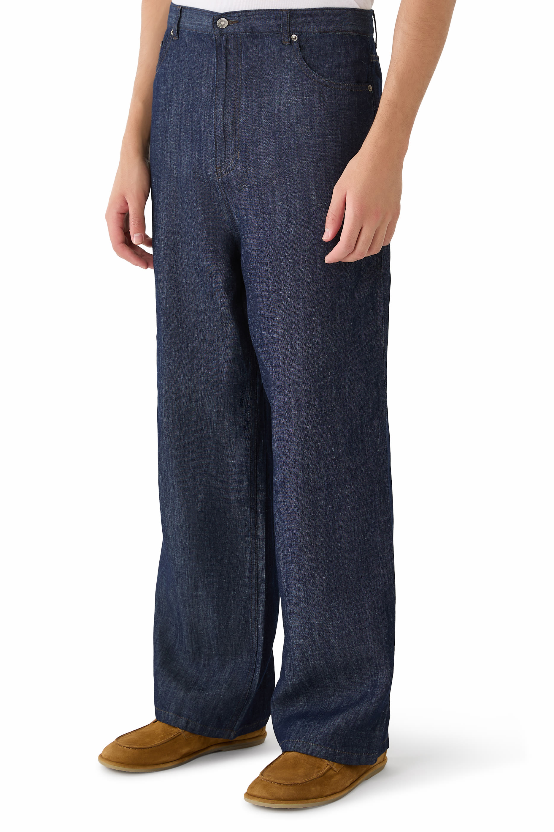 بنطال جينز بقصة مستقيمة دنيم