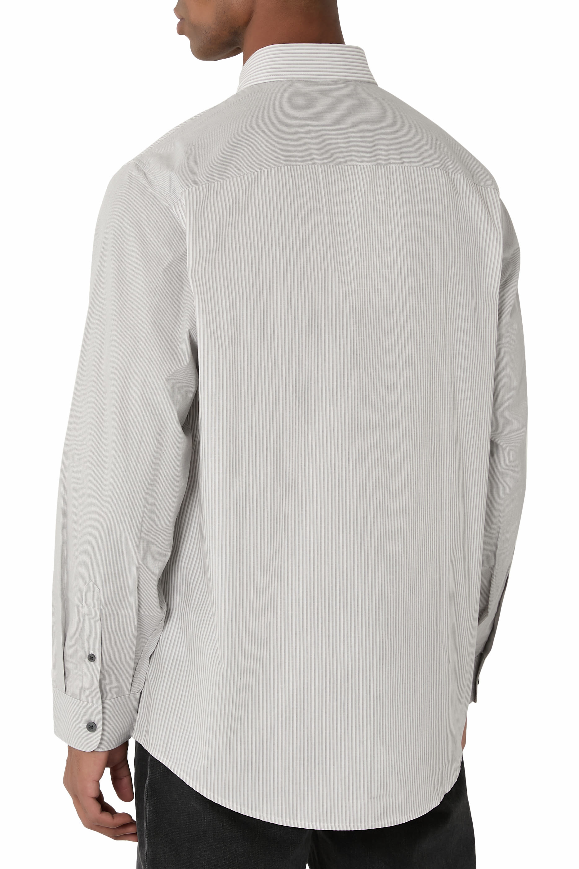 قميص بأكمام طويلة مخطط بالكامل