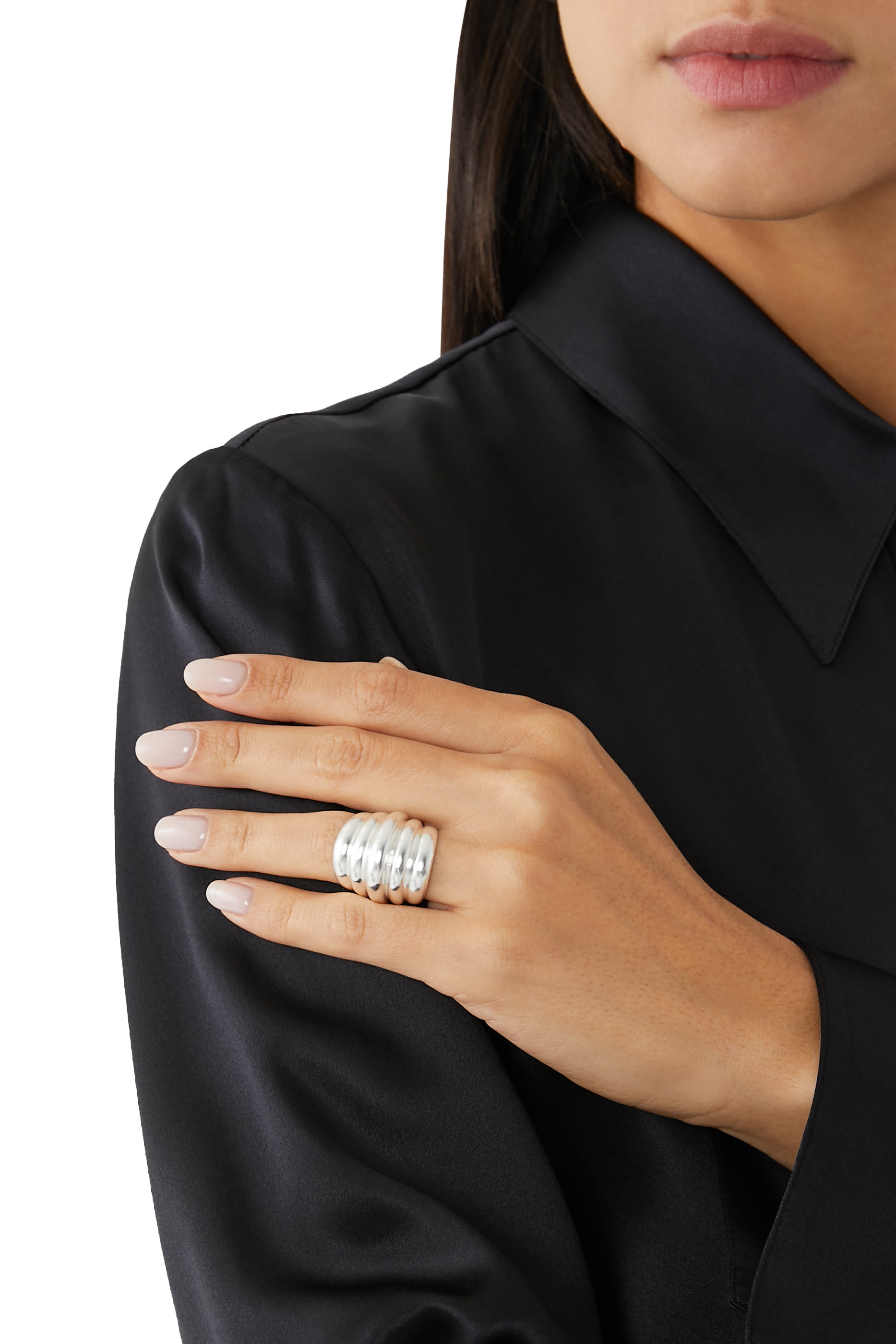 خاتم ريبيد مضلع، نحاس مطلي بفضة خاتم ريبيد مضلع، نحاس مطلي بفضة