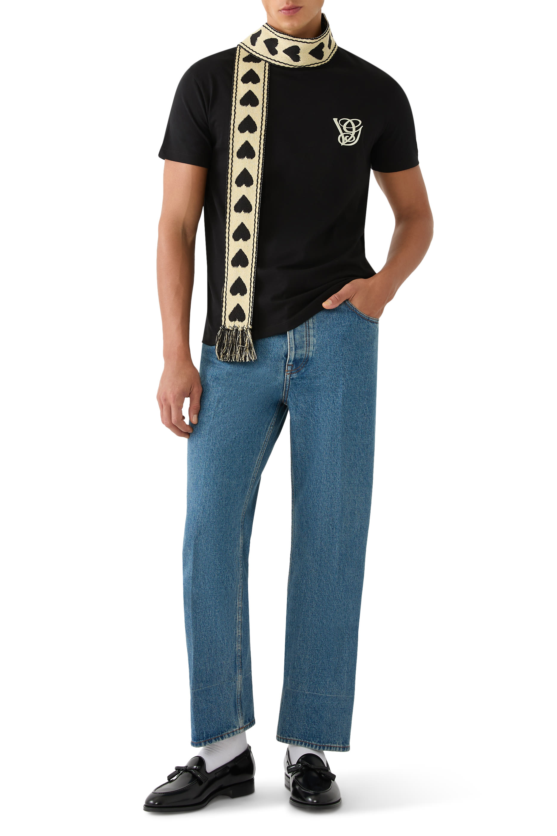 وشاح أنتيب بحافة كشكش قطن