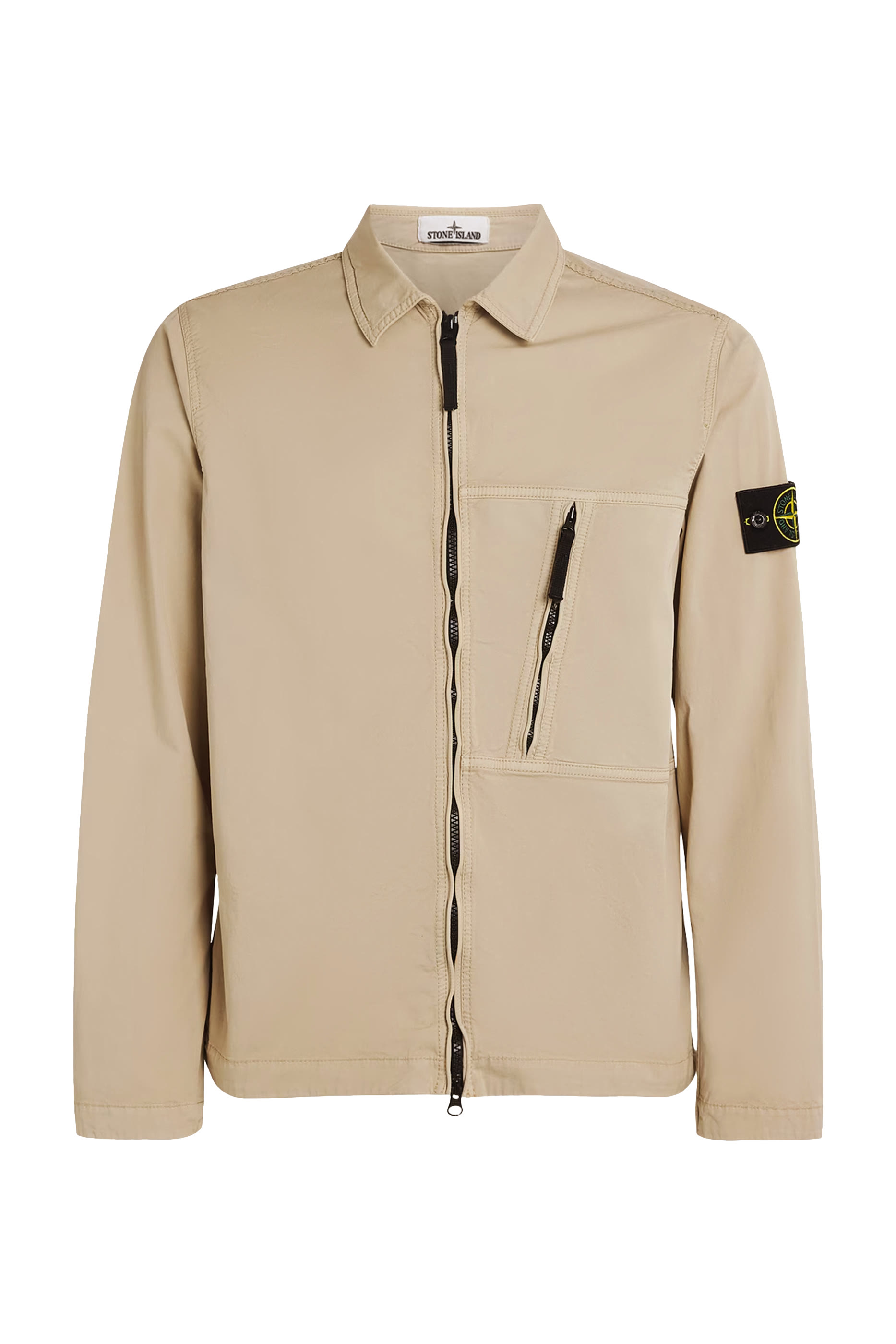 قميص بنمط جاكيت بقصة مريحة مع جيب مقسم عند الصدر