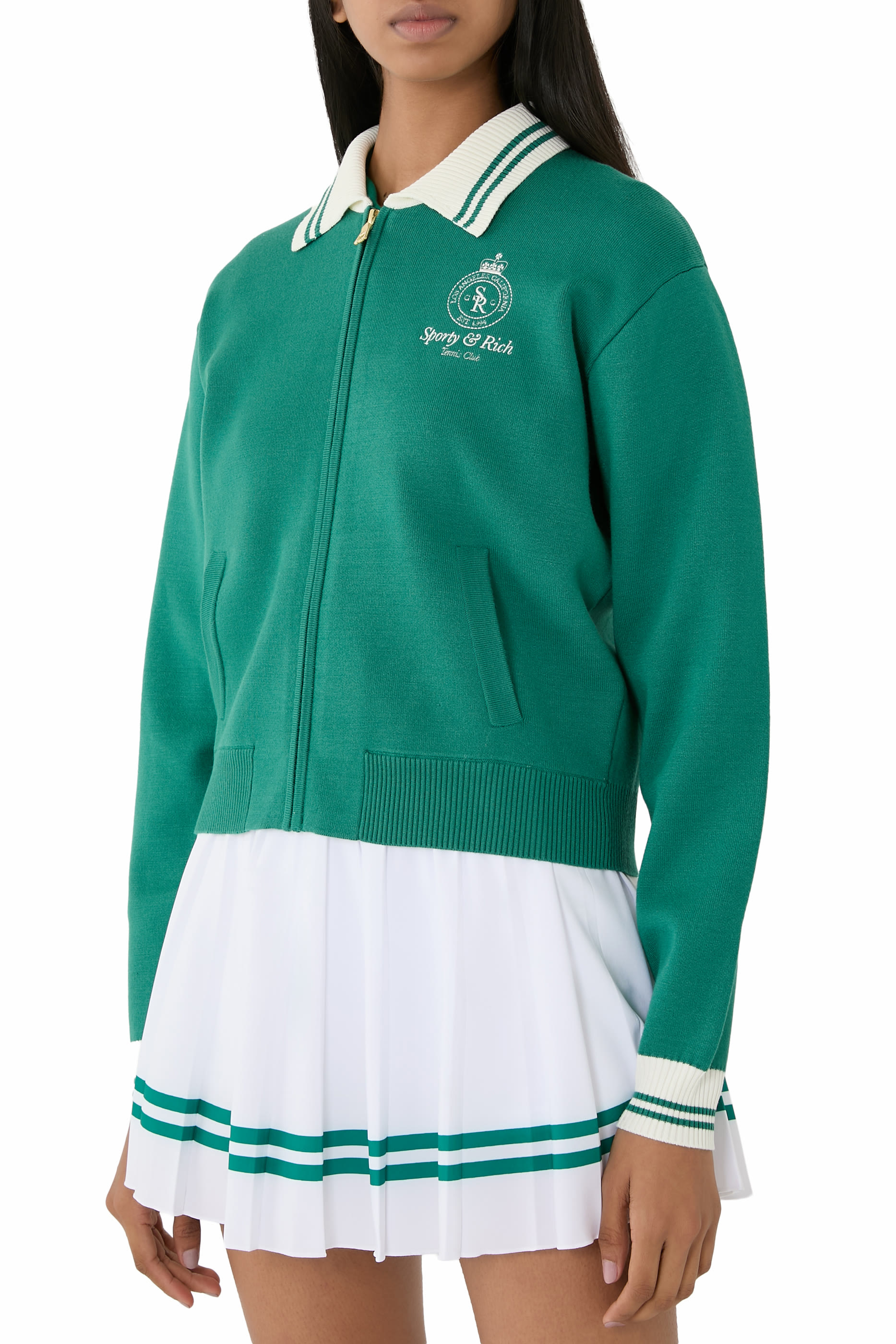 Crown Tennis Zipped Cardigan