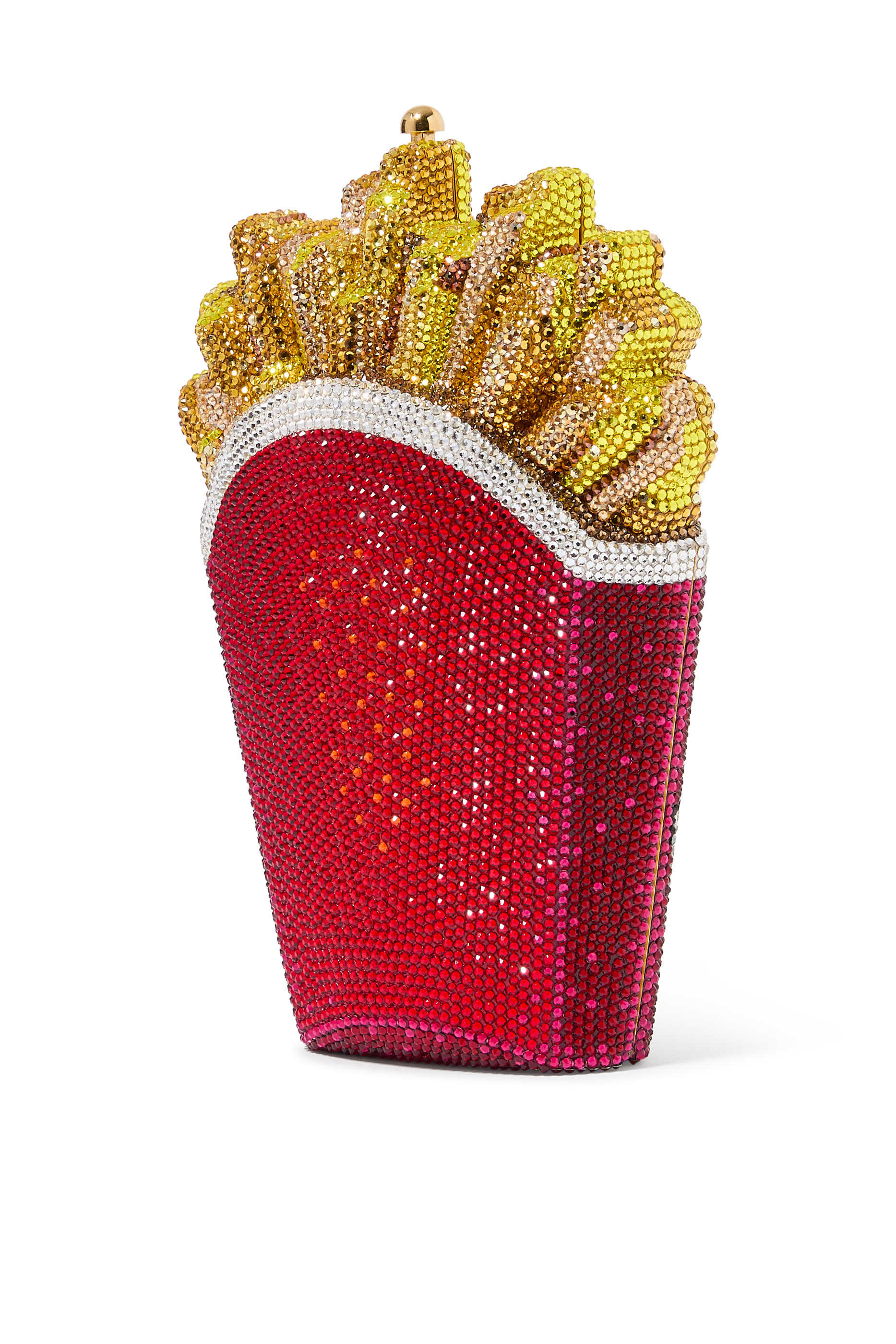 حقيبة كلاتش فرينش فرايز فريش مزينة بكريستال مثبت حراريا