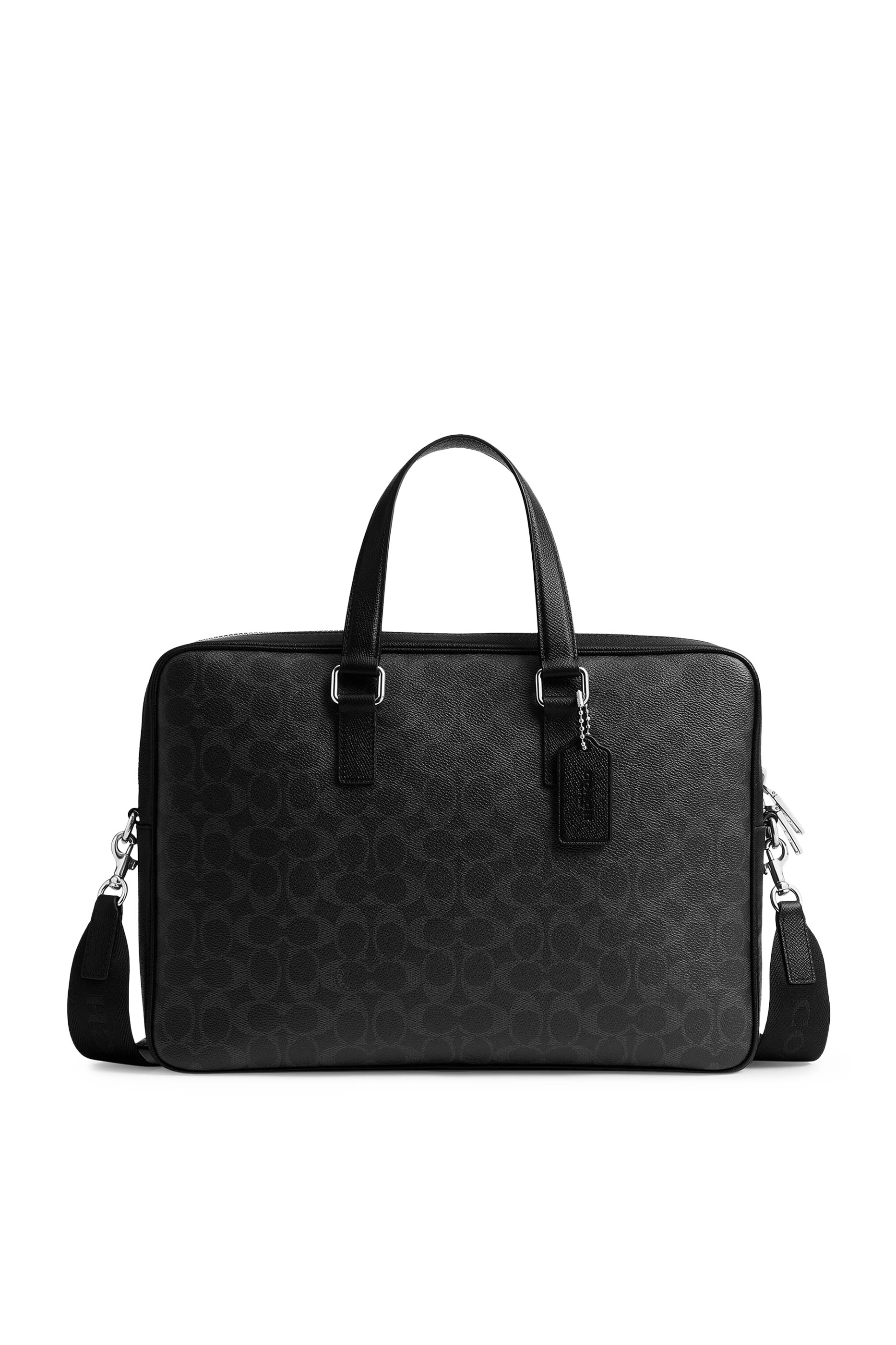 حقيبة كادن بريف قماش قنب مزينة بشعار الماركة