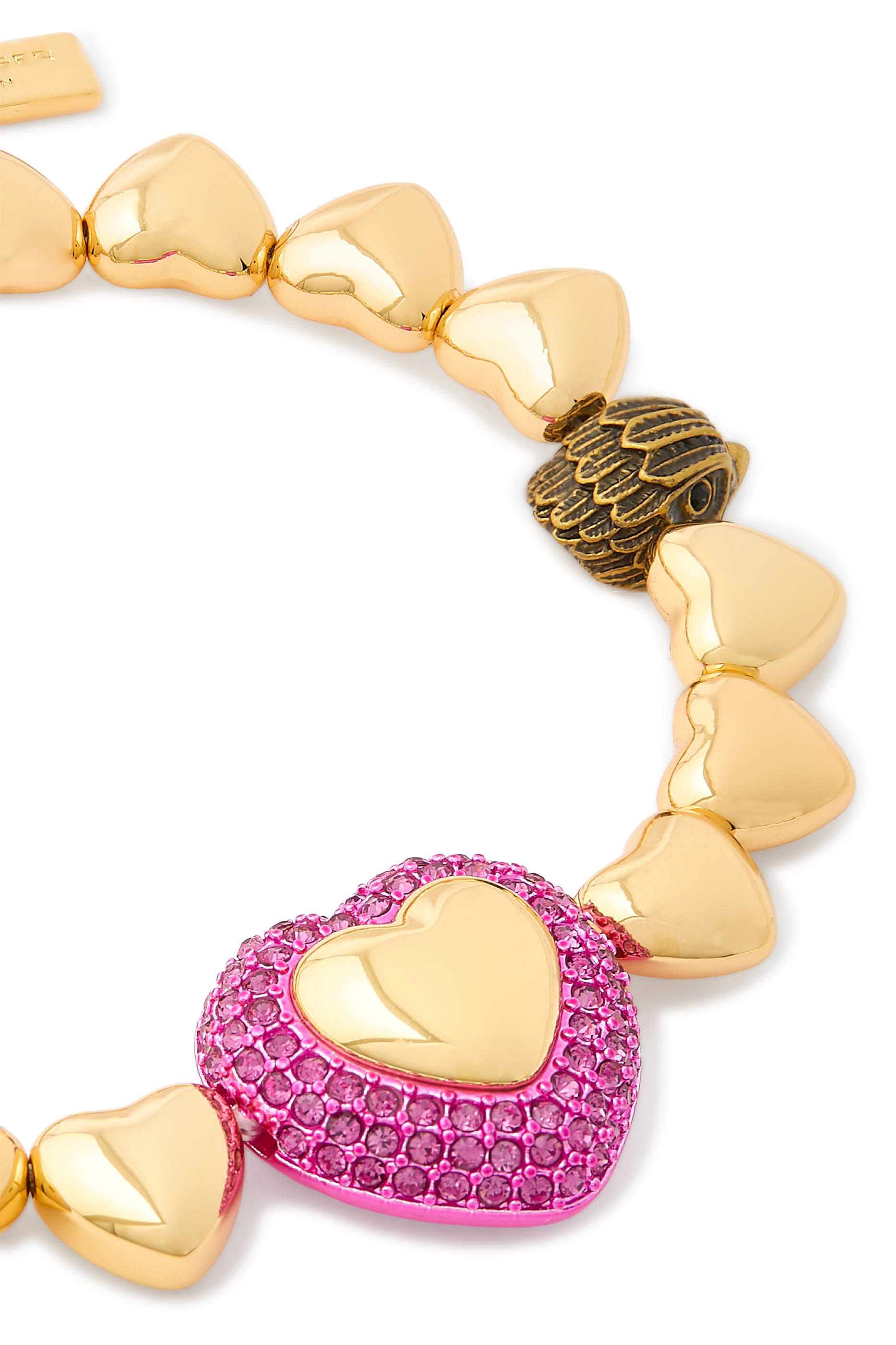 سوار بحلية بتصميم قلب مرصعة بخرز