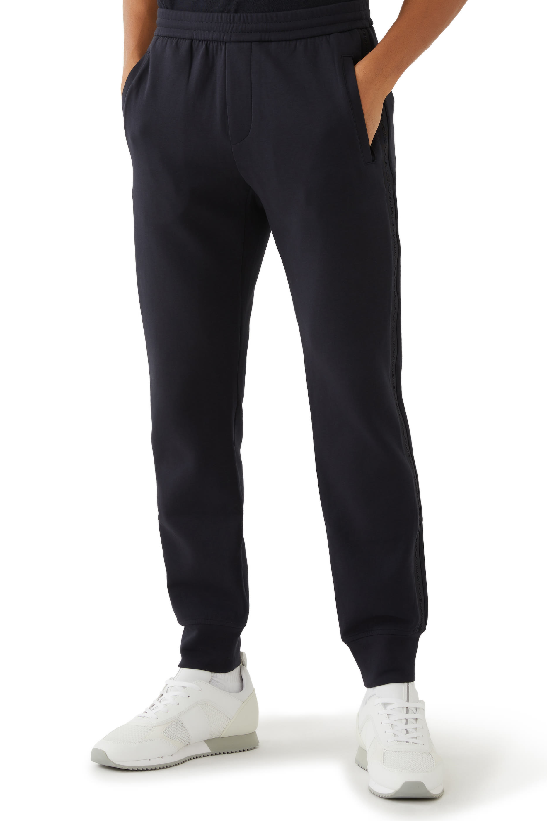 بنطال رياضي بشريط بشعار الماركة