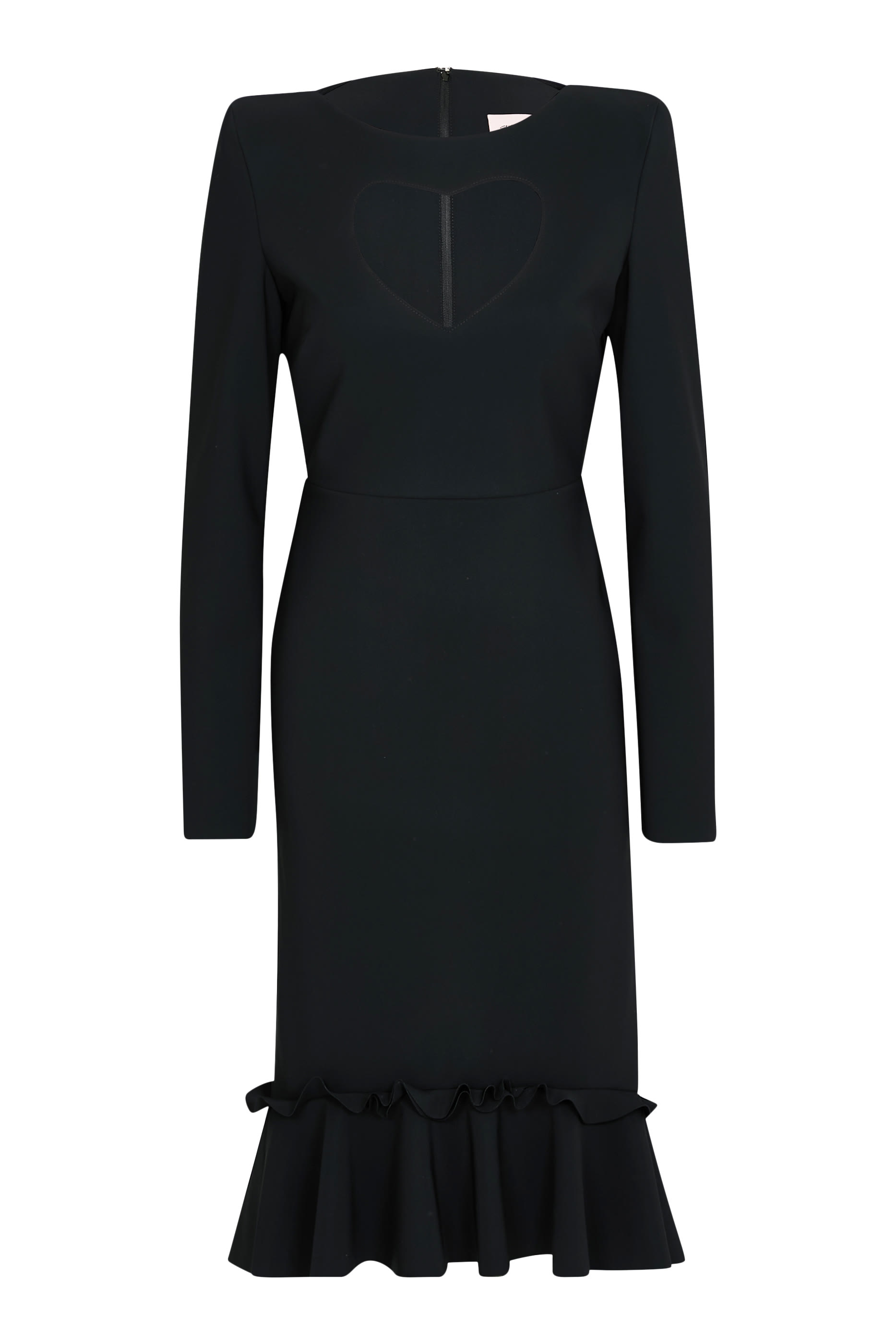 فستان متوسط الطول بأكمام طويلة