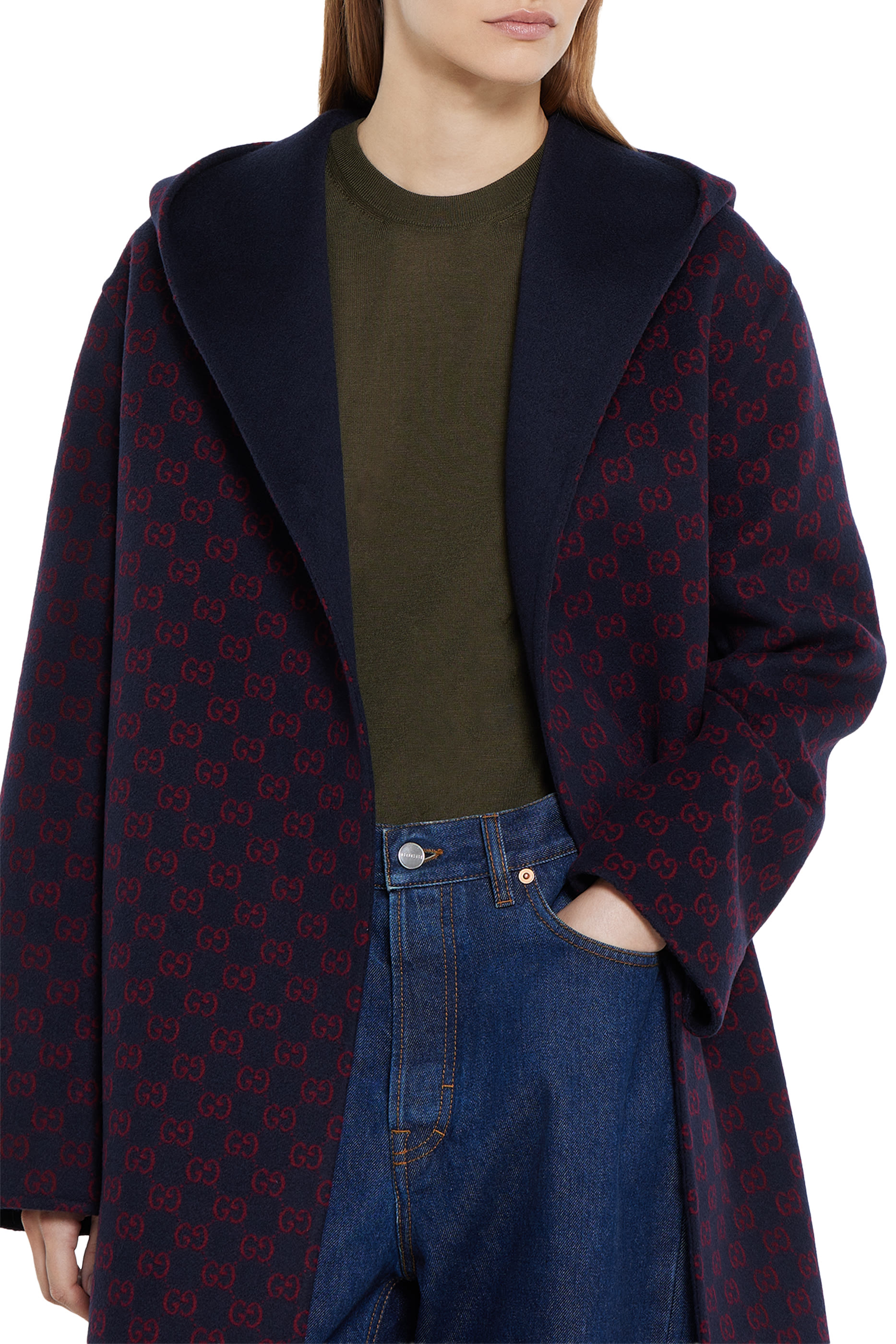 Reversible Wool Silk Hooded Coat