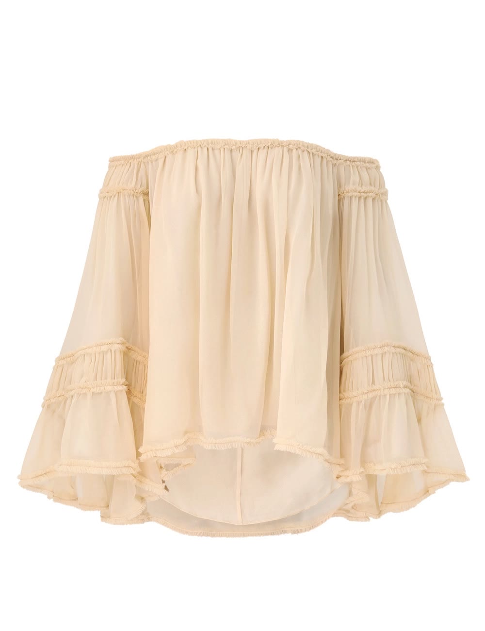 بلوزة ريبالين بقصة مريحة وحافة منسلة