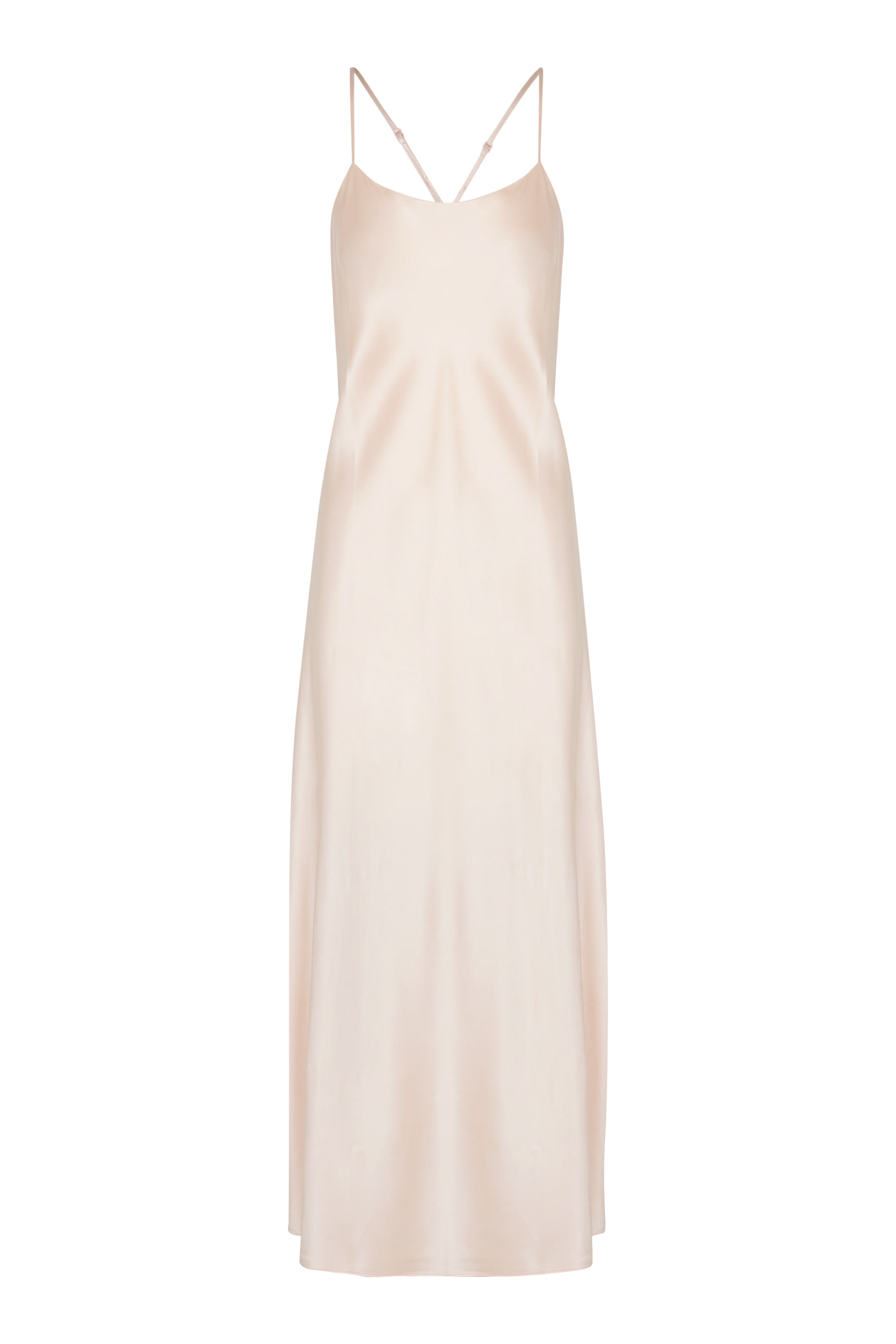 فستان نوم طويل بحمالات متقاطعة في الخلف حرير