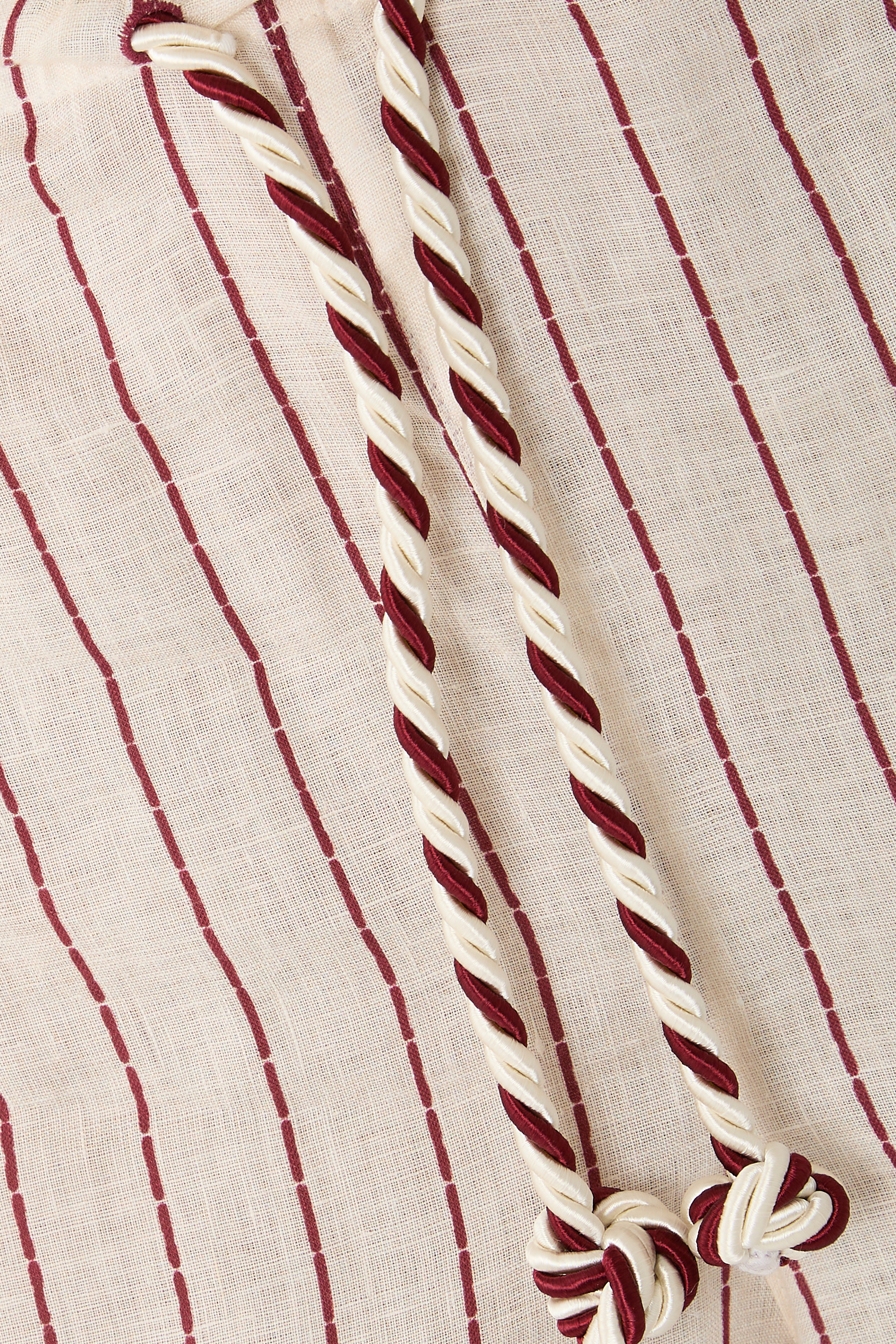  شورت بيرمودا مجموعة ريزورت كابسول مخطط برباط تضييق كتان