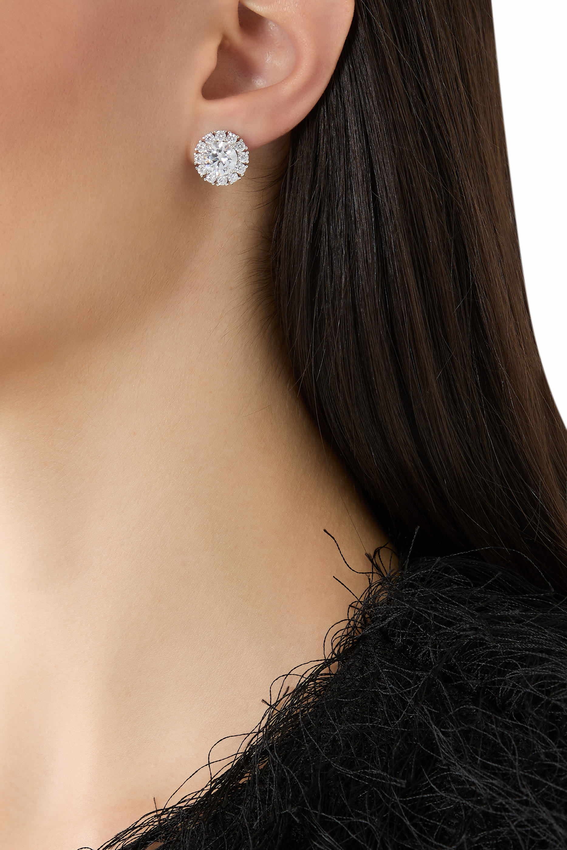  أقراط غرايس مرصعة بأحجار زركونيا مكعبة، فضة استرلينية عيار 925