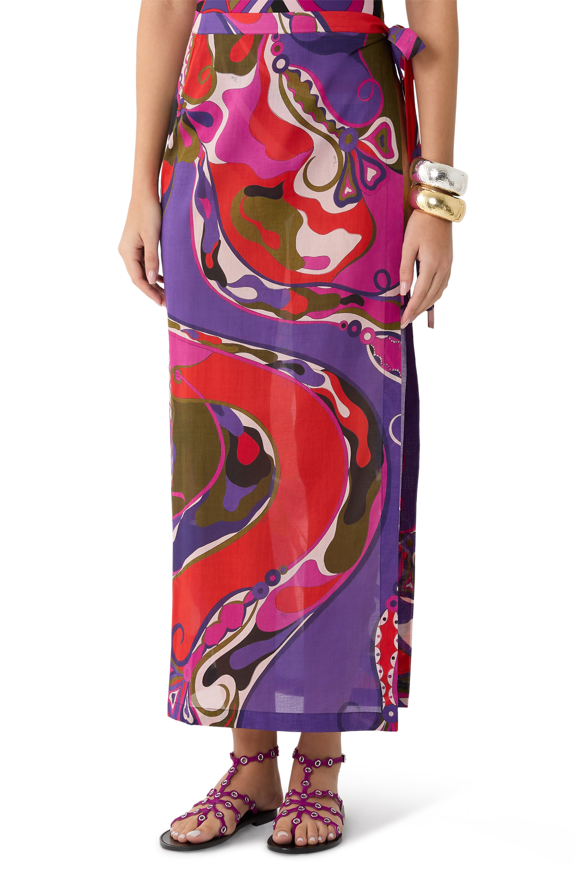 تنورة بنمط باريو بنقشة أوركيد