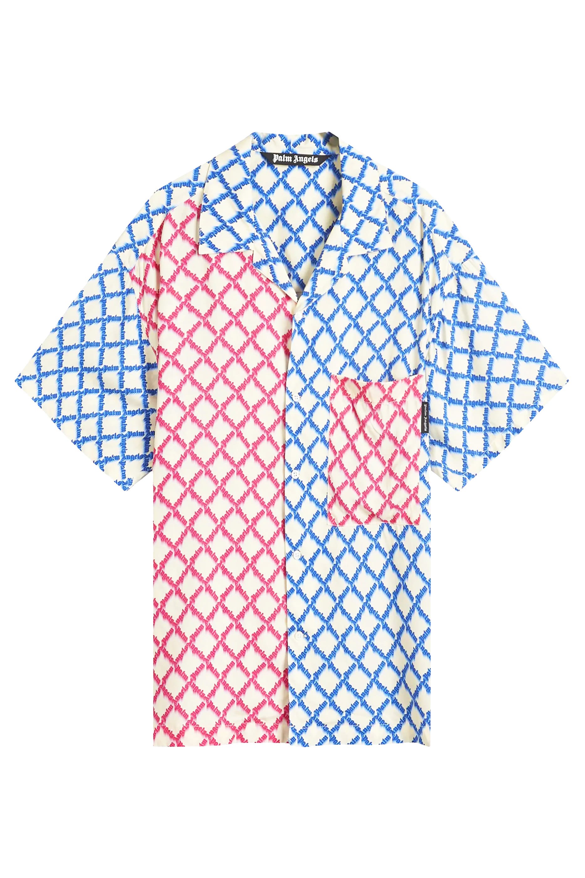 قميص بولينج بشعار الماركة قماش شبكي