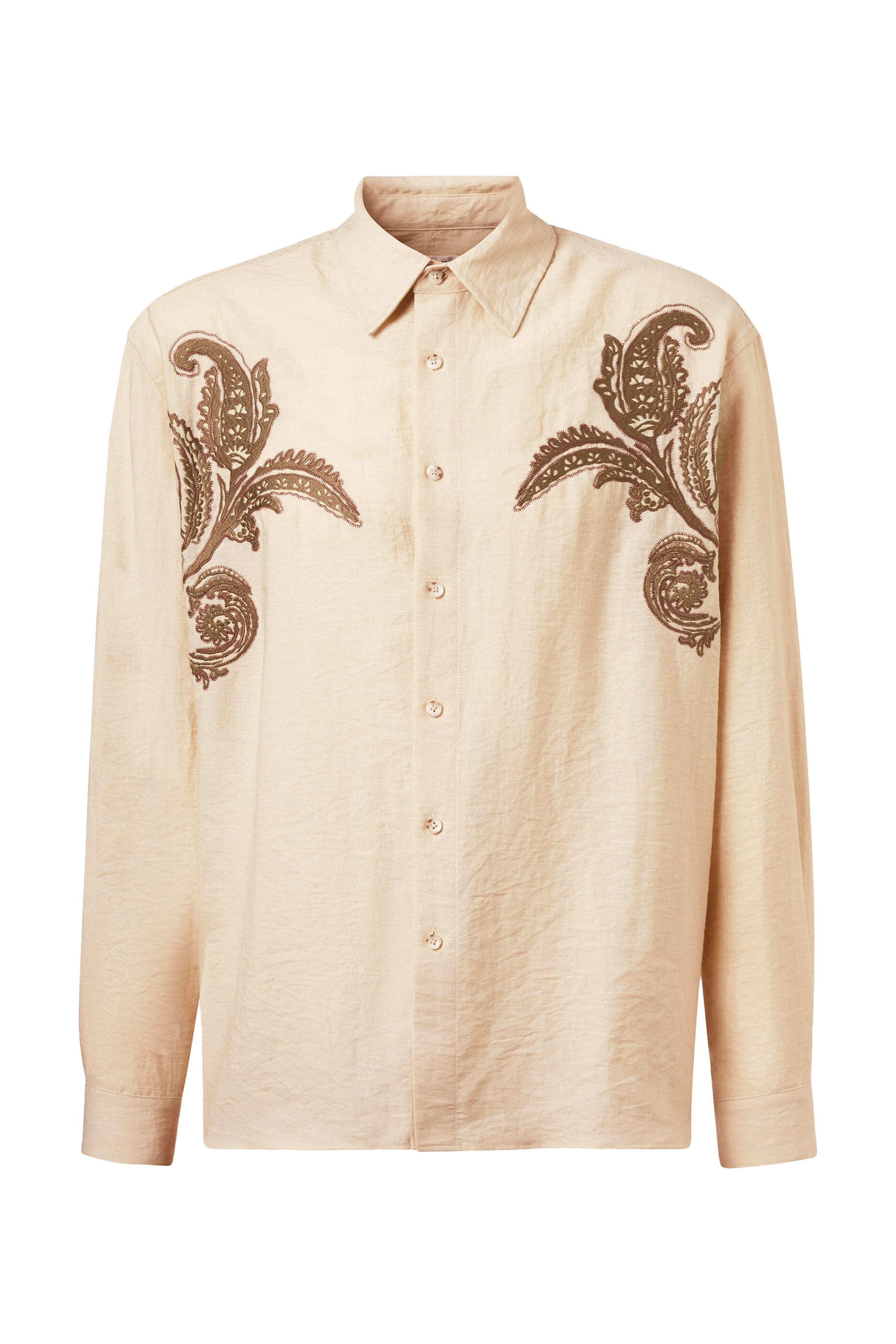 Paisley Embroidered Linen Shirt