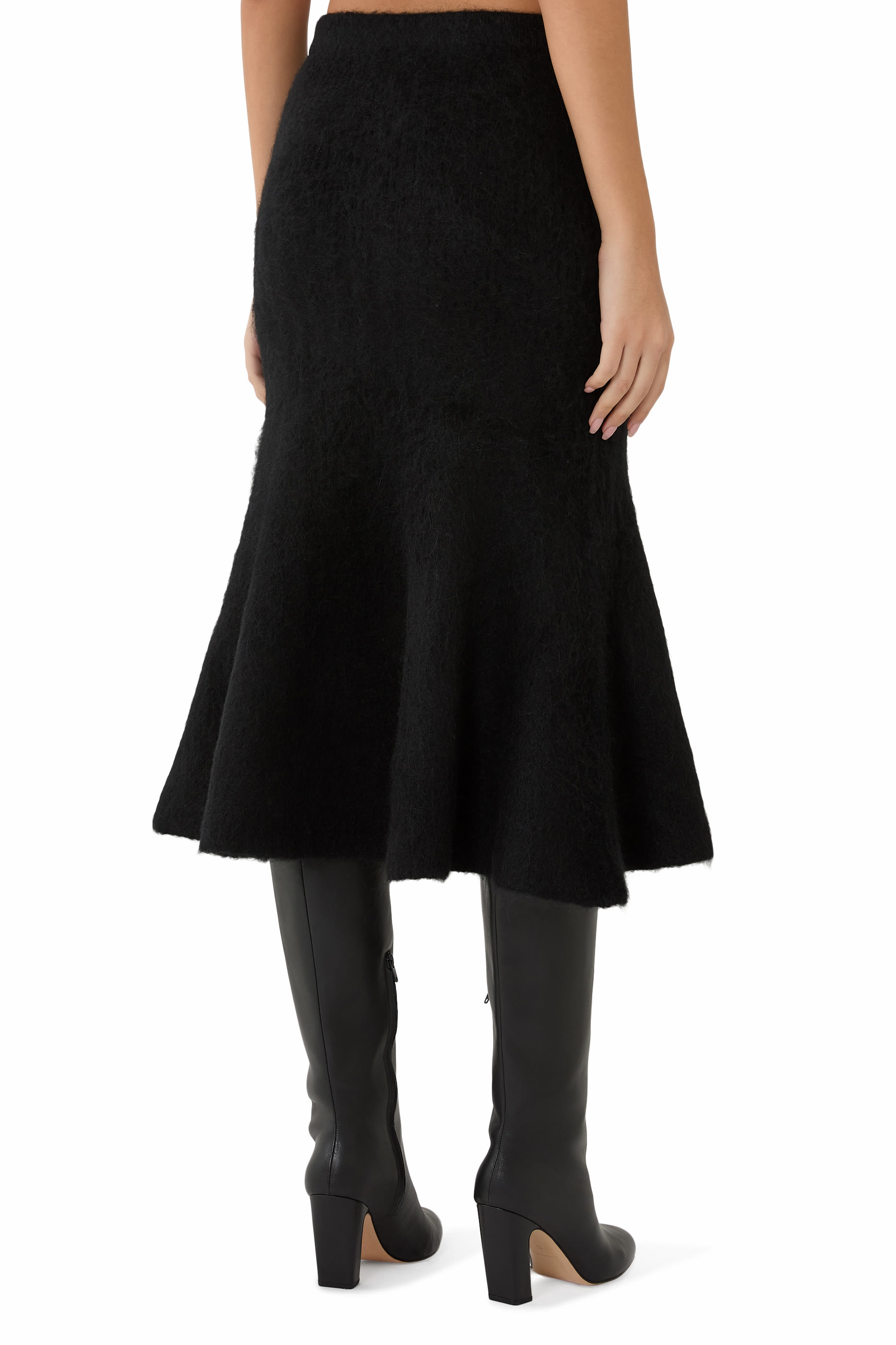 تنورة منسوجة متوسطة الطول