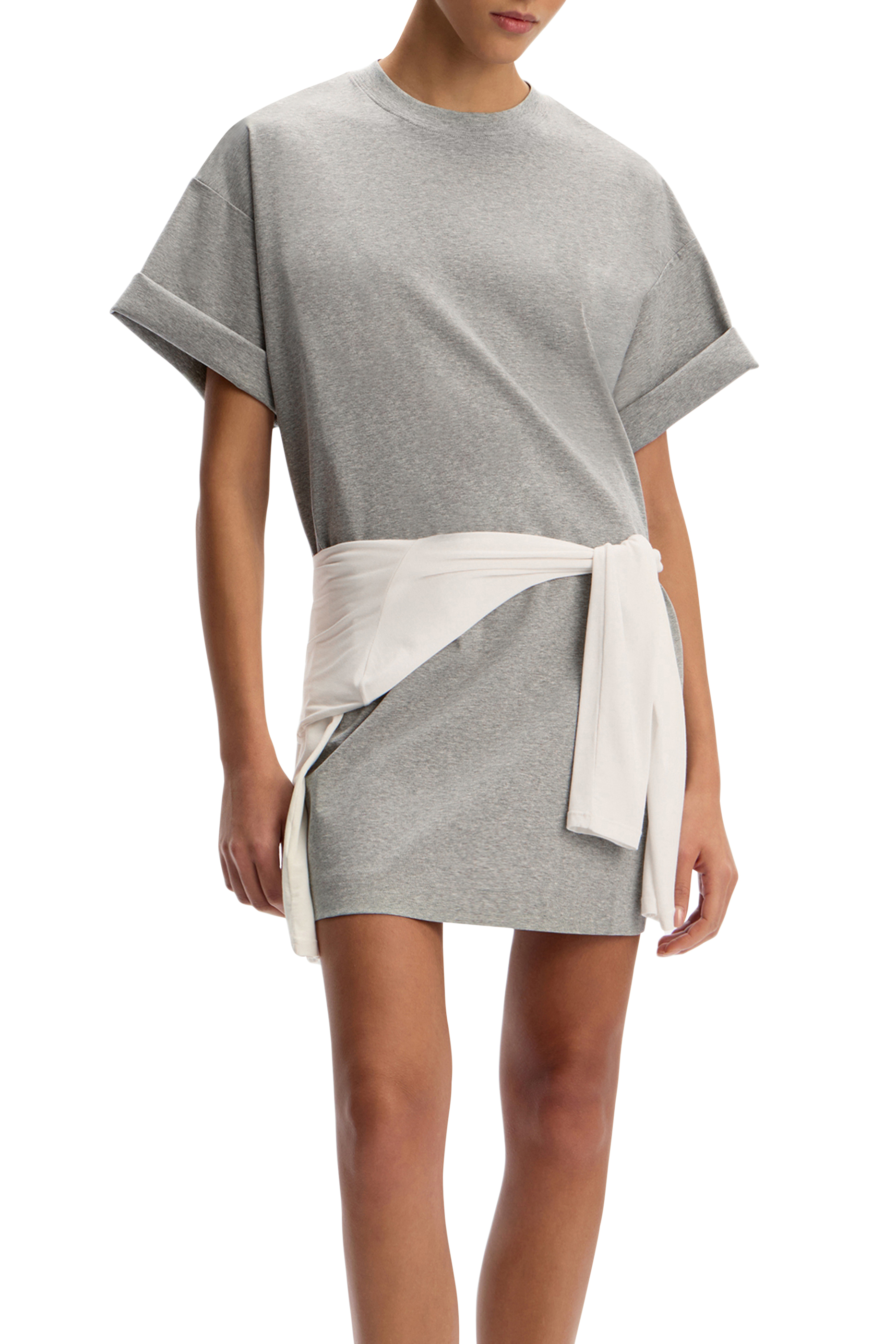 فستان بنمط تيشيرت قطن ممرسر