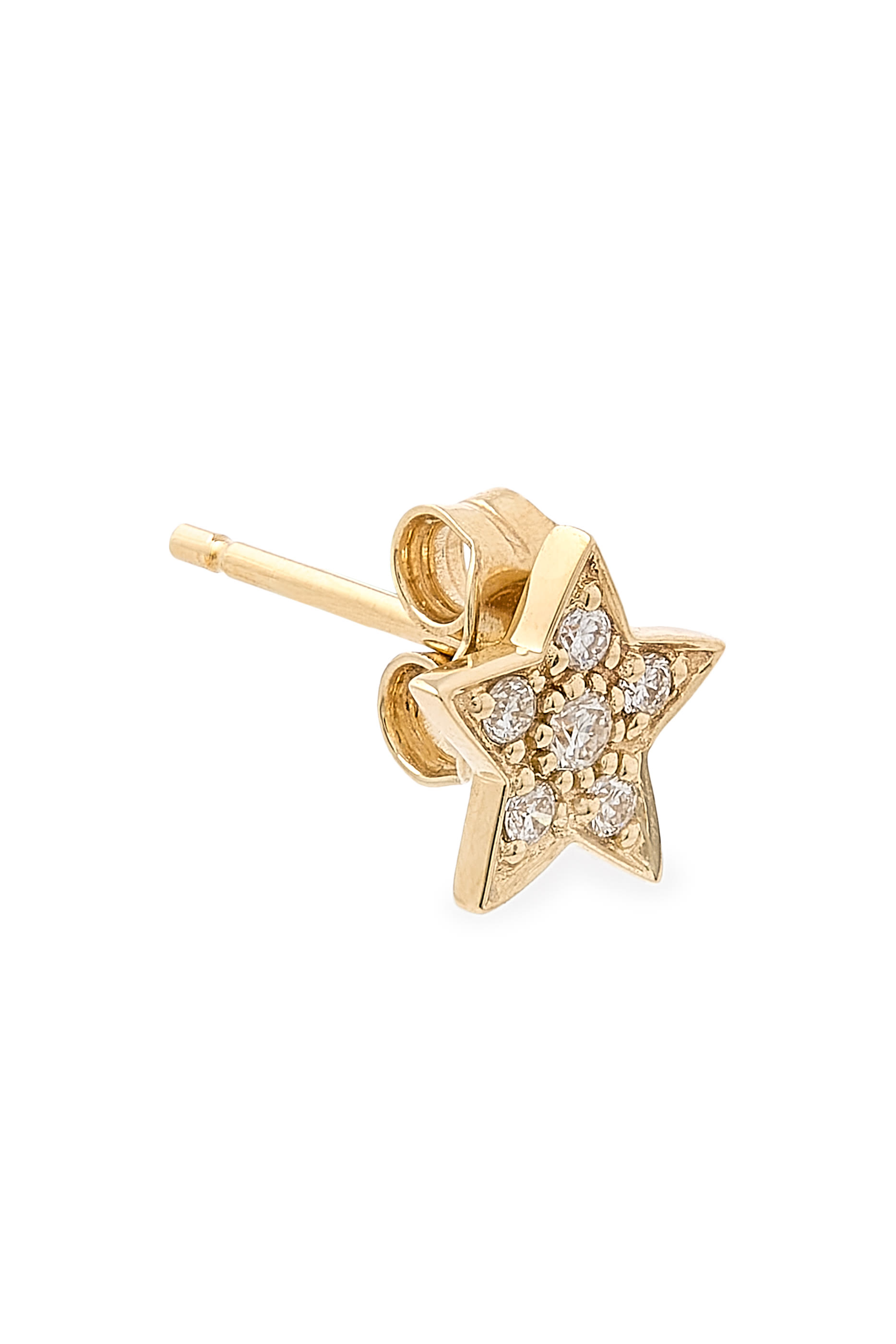 Star Stud Earrings, 14k Yellow Gold & Diamonds