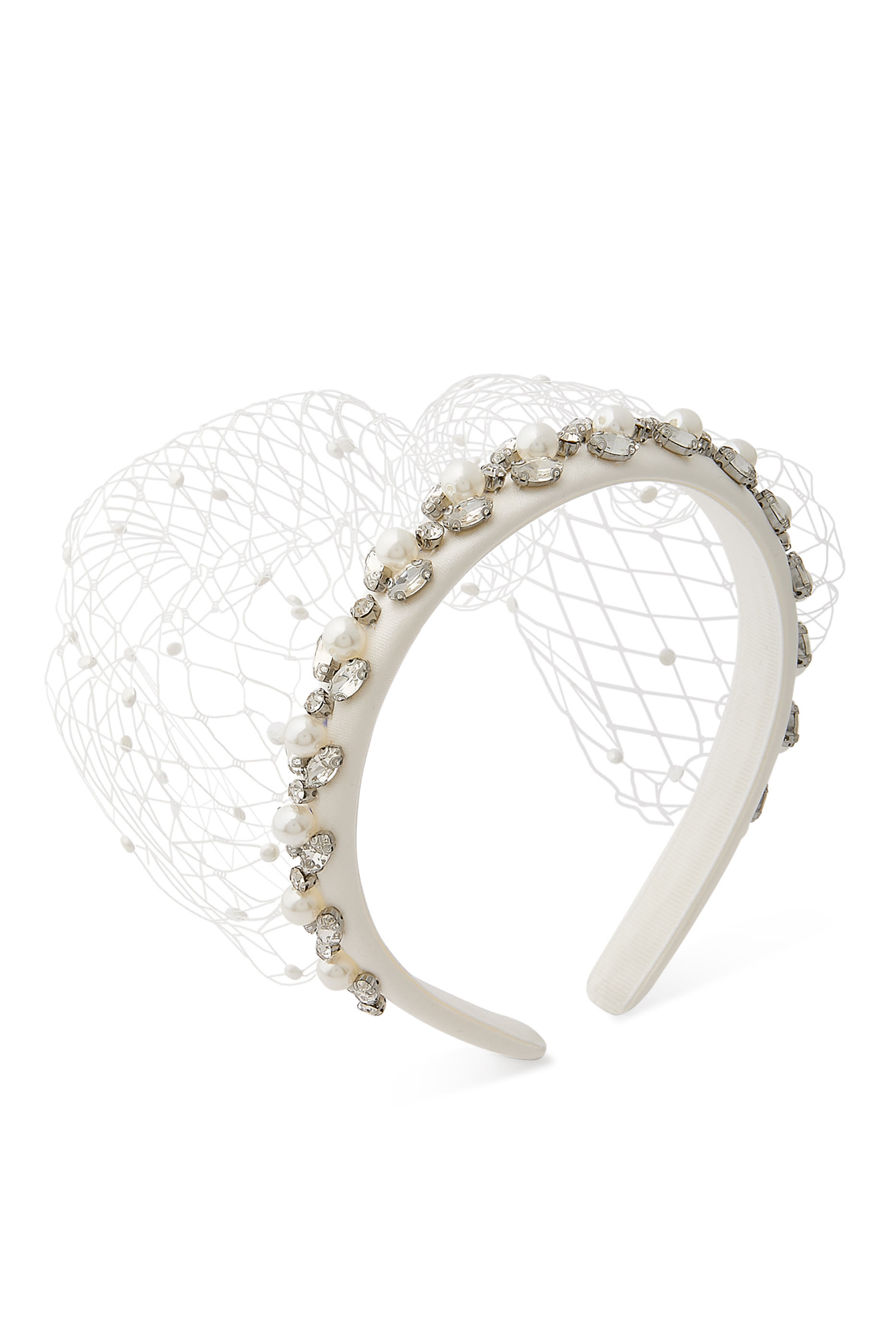 Pearl Embellished Veil Headband