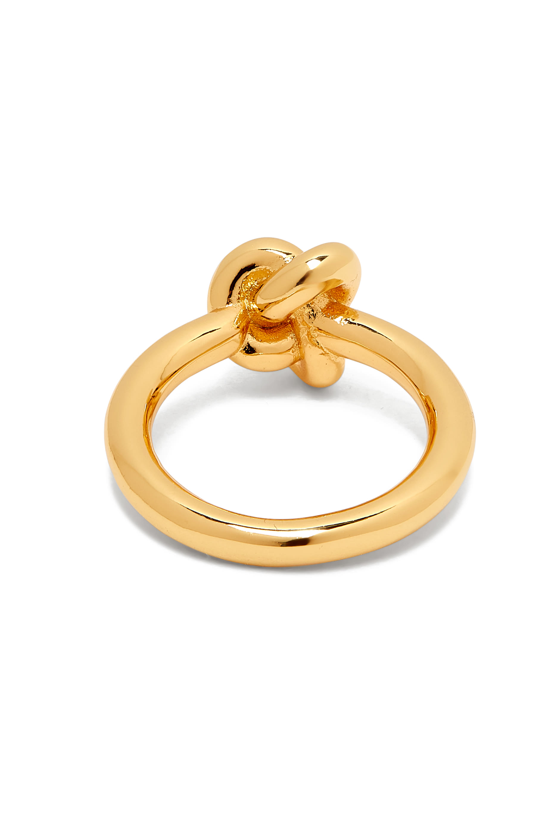 خاتم بتصميم عقدة مزدوجة، معدن مطلي