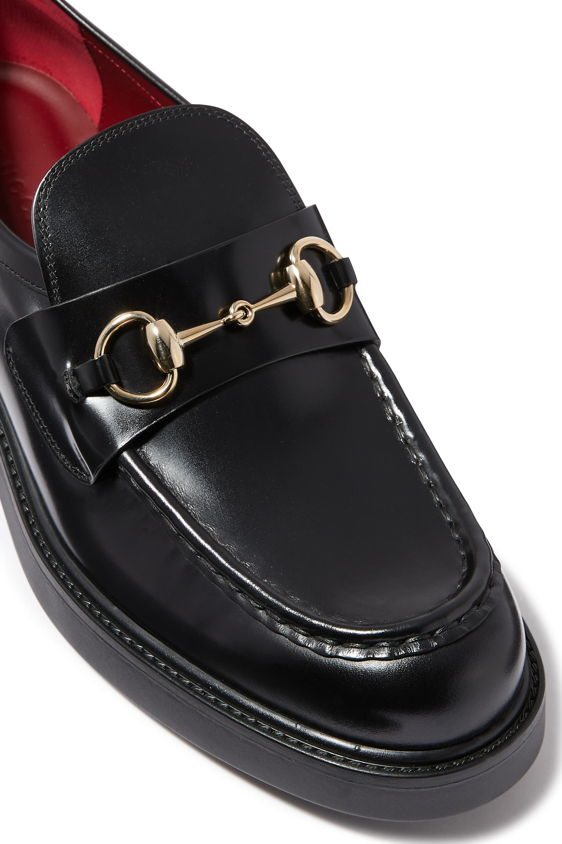 حذاء سهل الإرتداء 45 بنعل سميك وحلية لجام الحصان