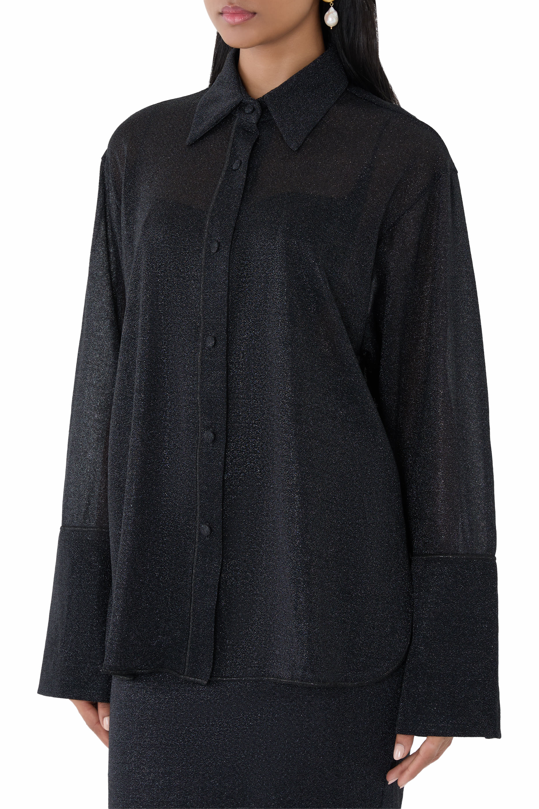 قميص لوميير لامع بأكمام