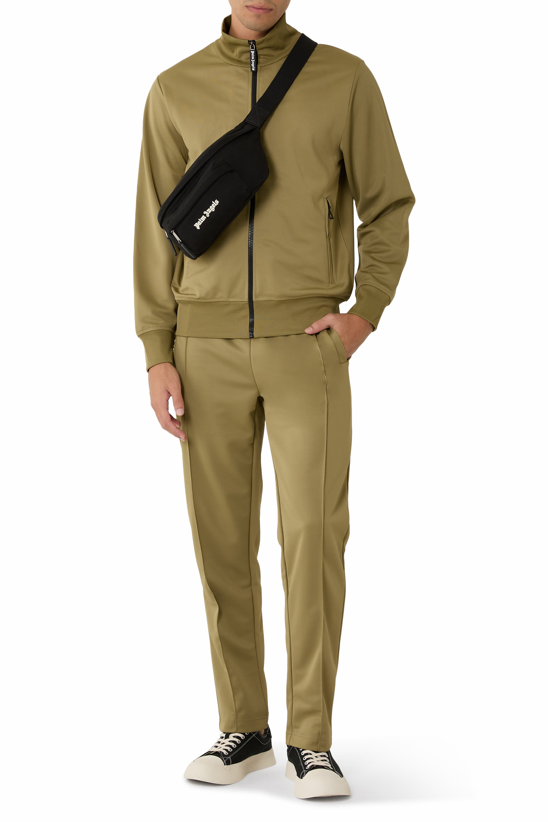 جاكيت رياضي مزين بشعار الماركة منحني على الظهر