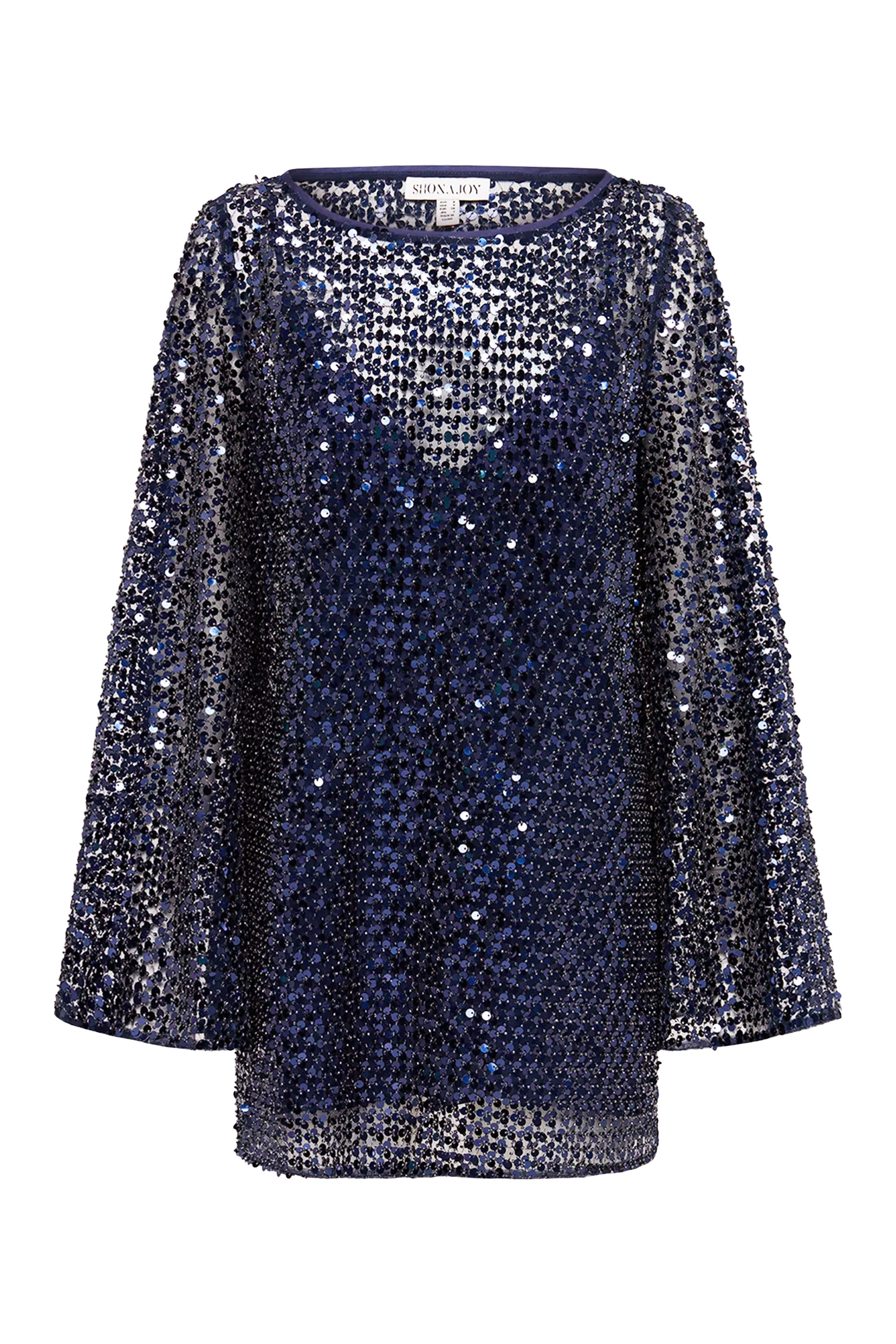 فستان إيفرلي قصير بأكمام طويلة 