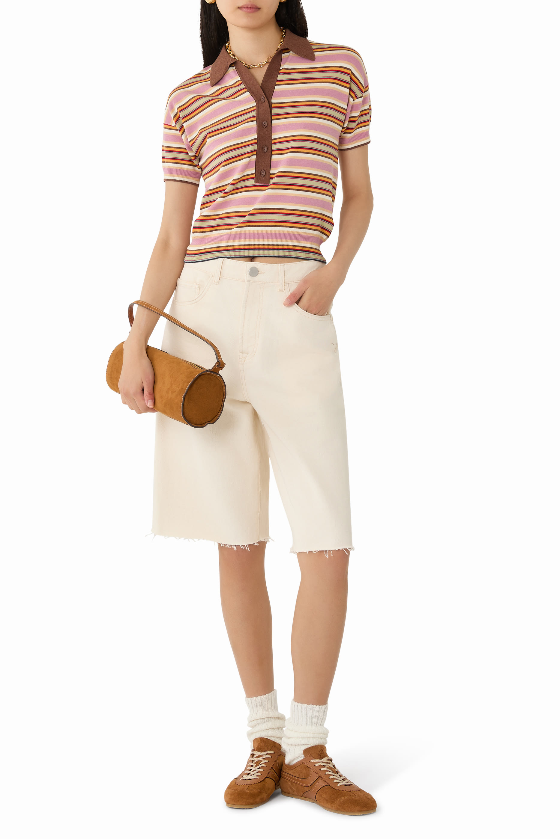 قميص بولو سابل منسوج مخطط