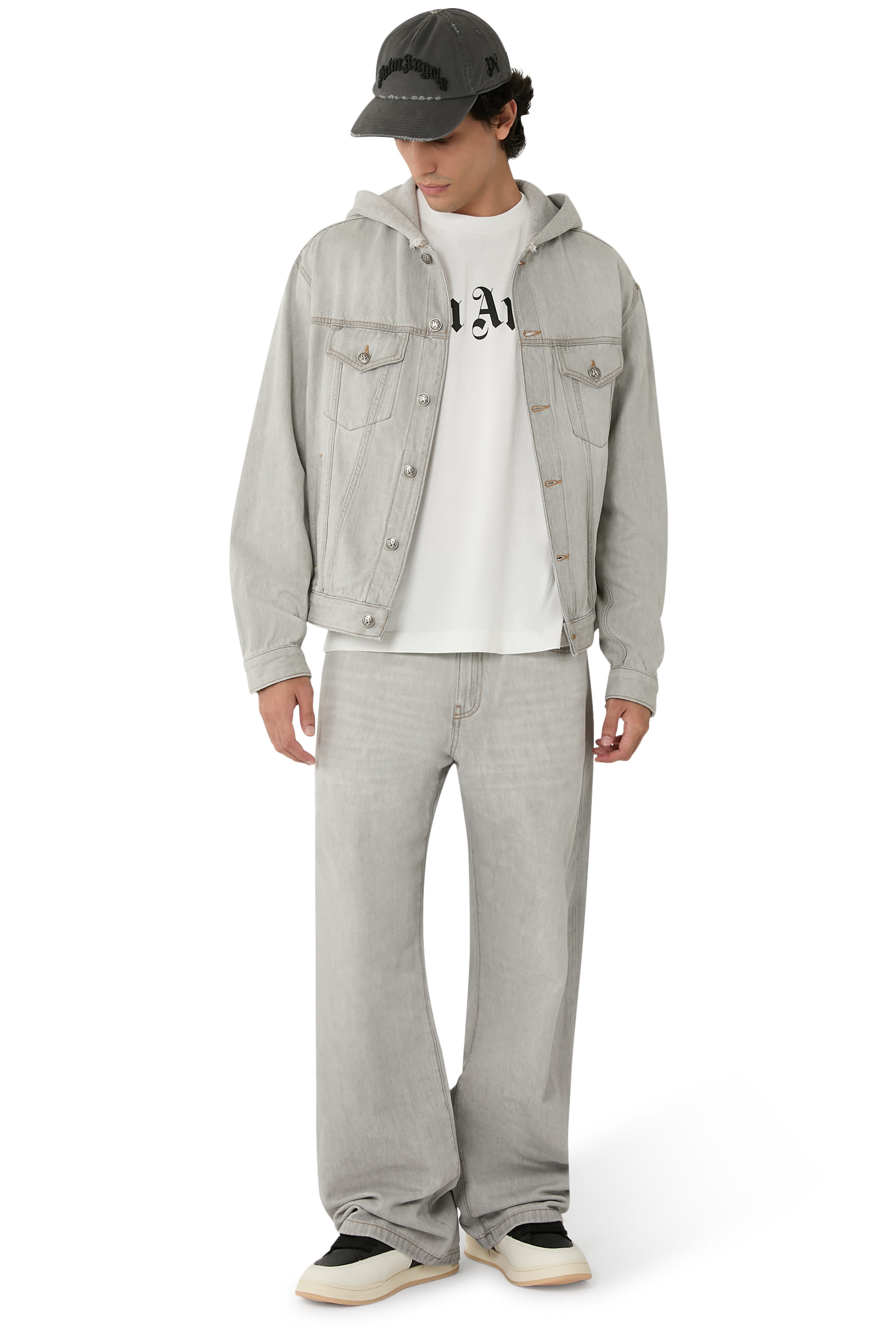 جاكيت مزين بشعار الماركة متموج دنيم