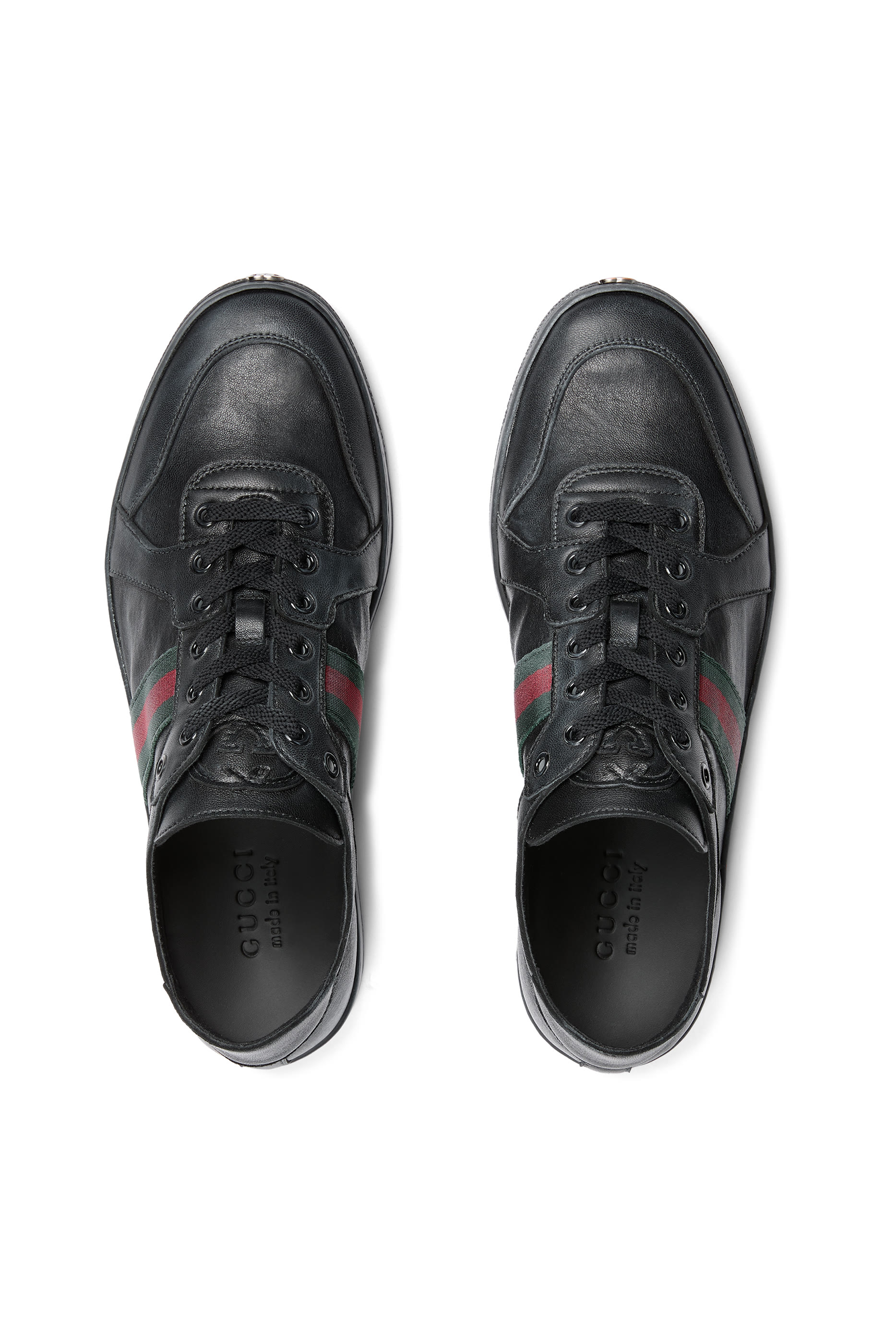 سنيكرز بكاحل منخفض جلد مطاطي