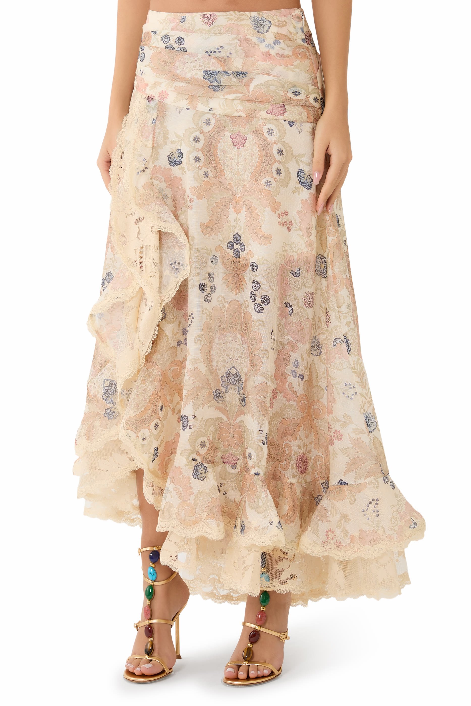 تنورة ريبالين طويلة دانتيل