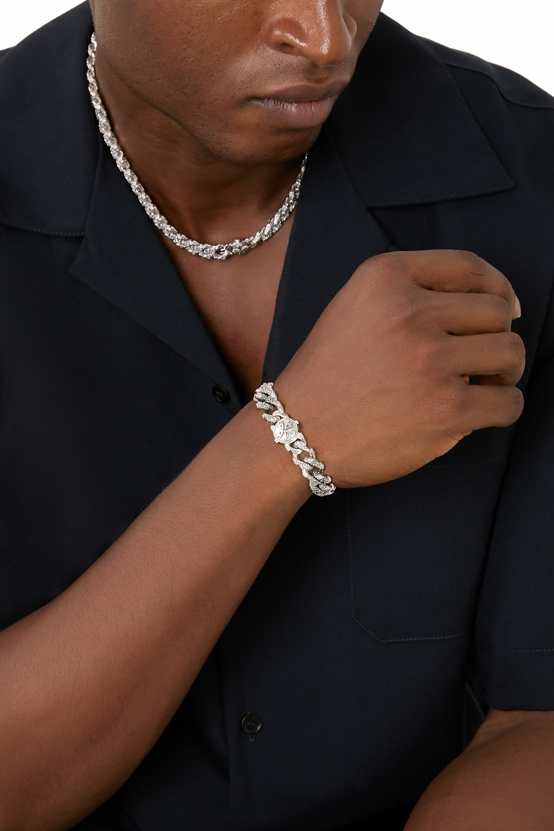 سوار فلوريش بتصميم سلسلة، فضة إسترلينية