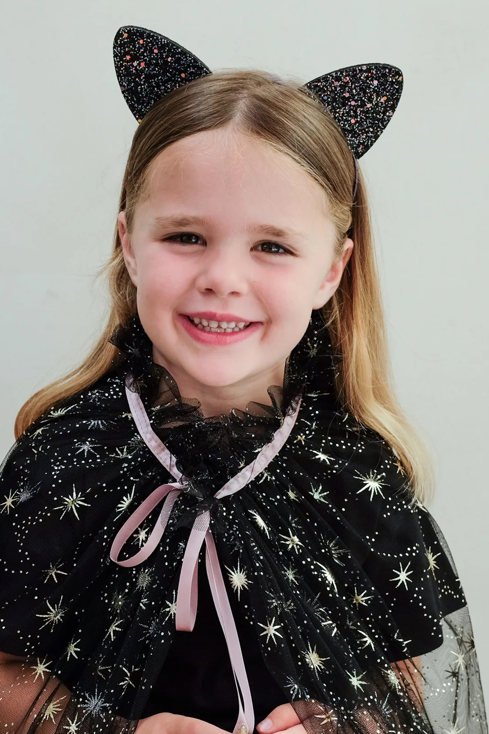 طوق بتصميم أذان قط مرعب مزين بغليتر للأطفال