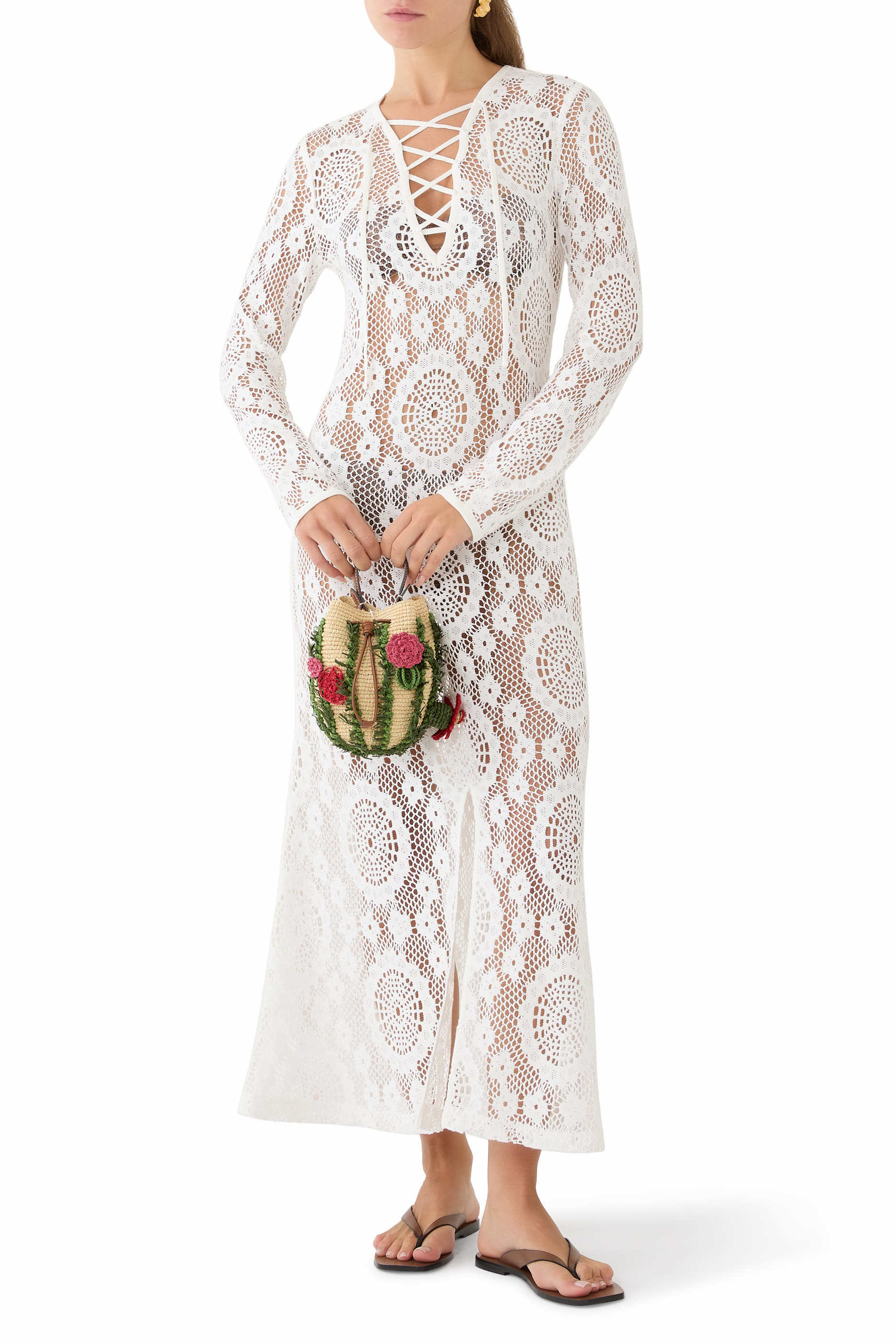 فستان هاوثورن بأربطة متوسط الطول