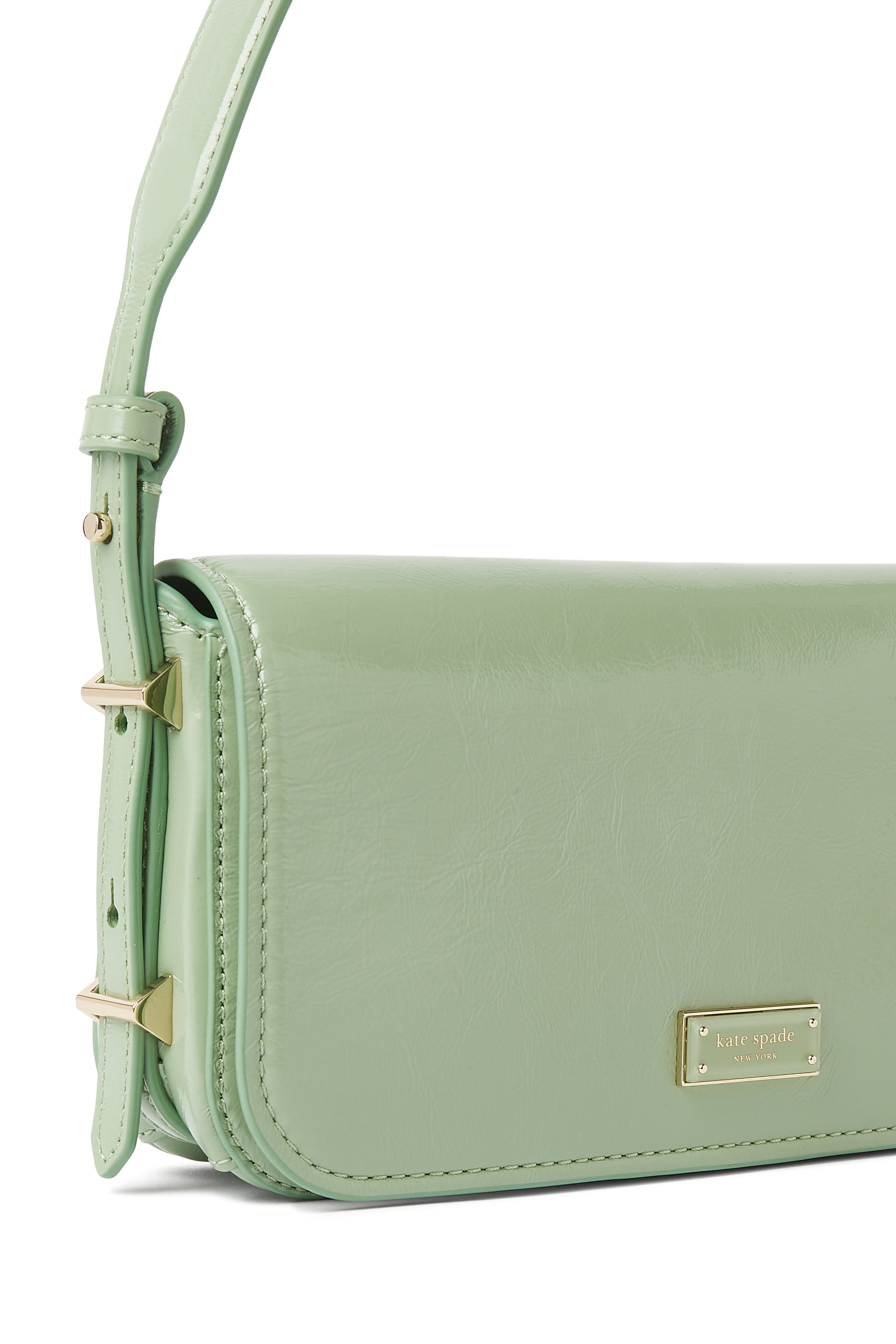 حقيبة كتف ليف جلد لامع مجعد