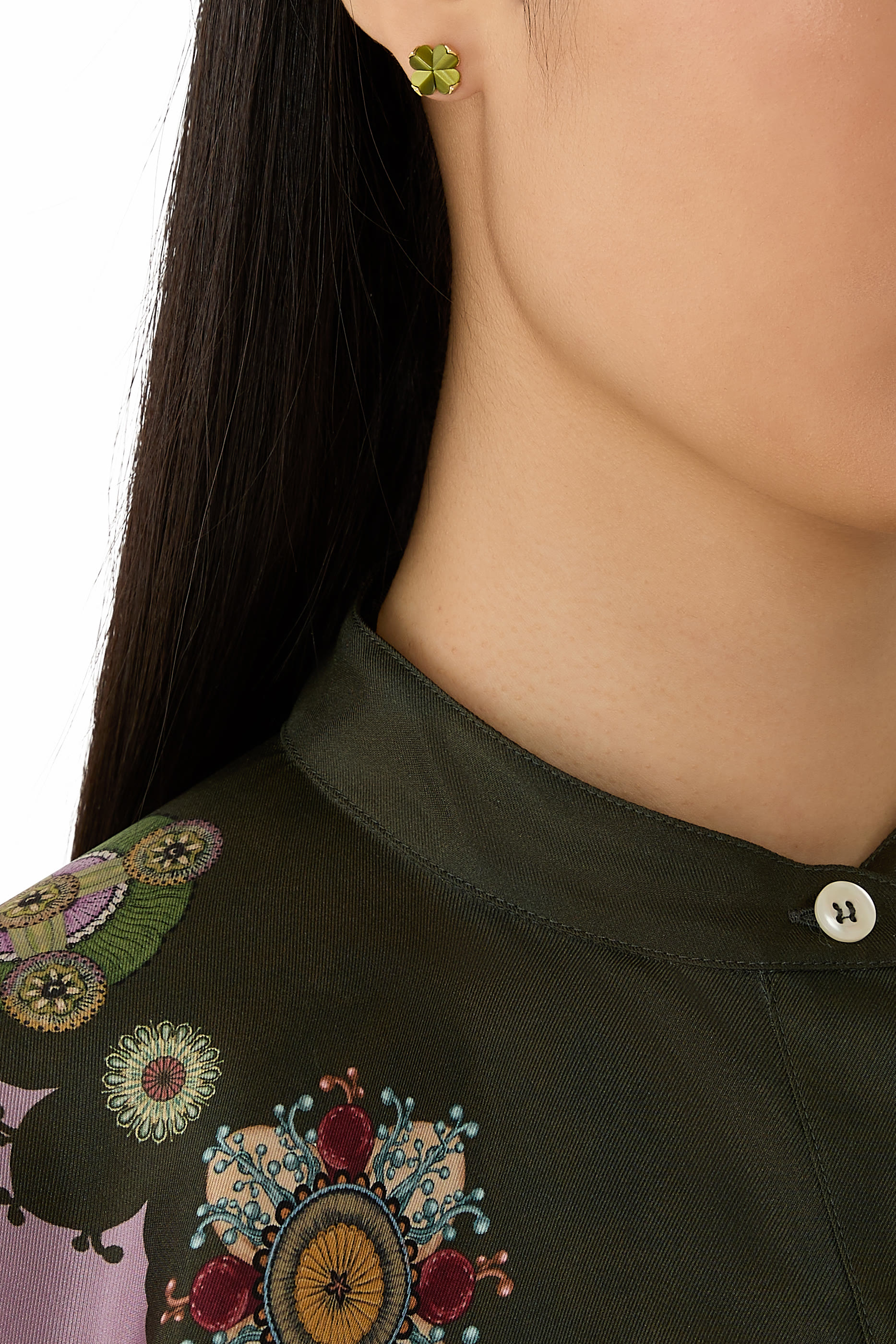 أقراط بتصميم زهرة بالشكل البستوني، أسيتات ومشابك تيتانيوم