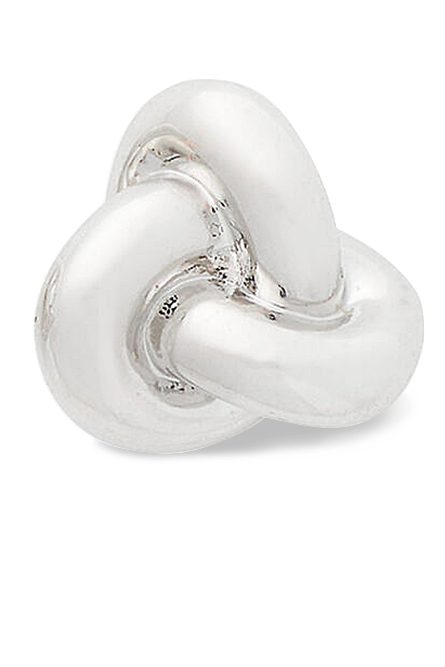 أقراط بتصميم عقدة مزدوجة، معدن مطلي وتيتانيوم