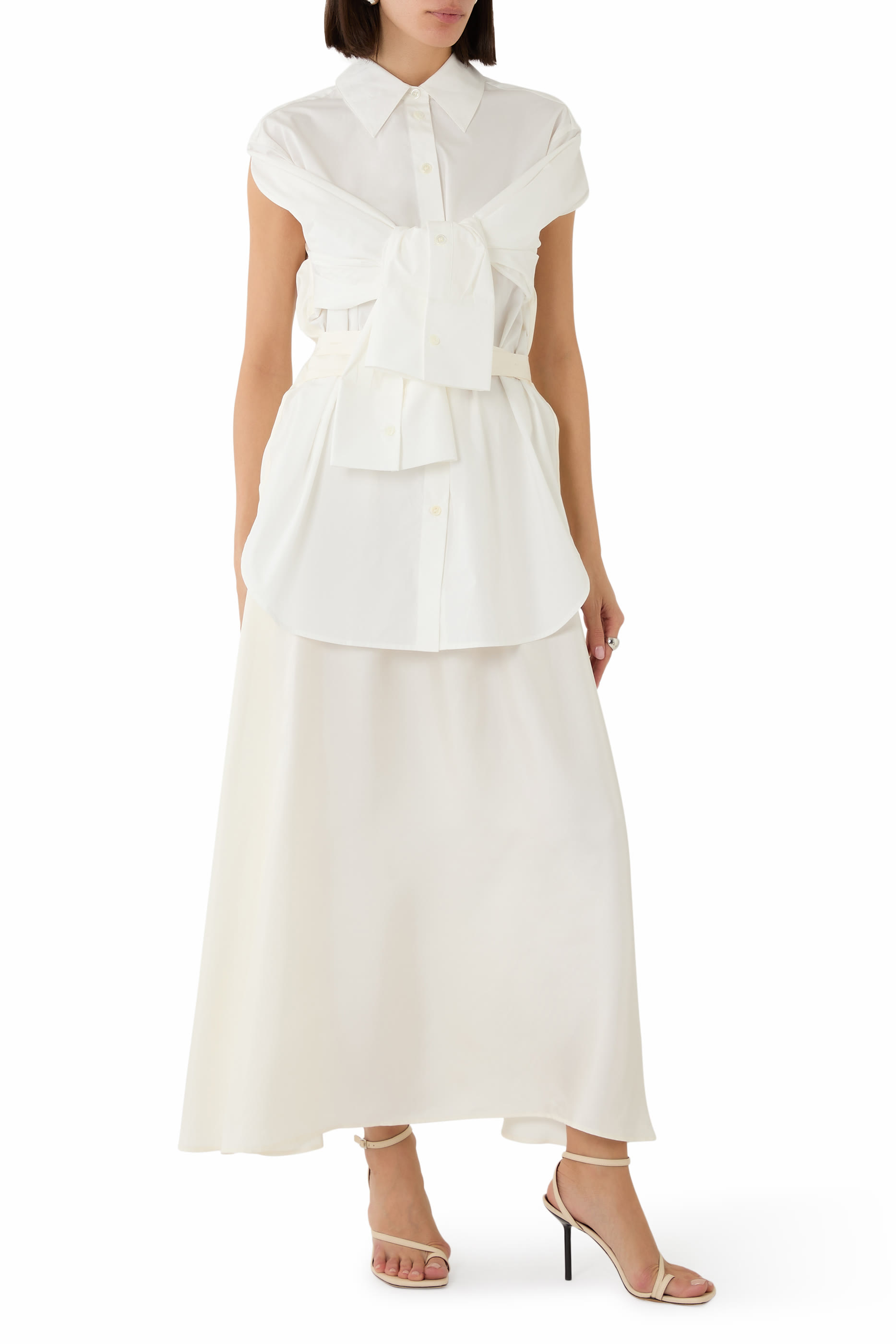 فستان بنمط جيليه بوبلين حرير