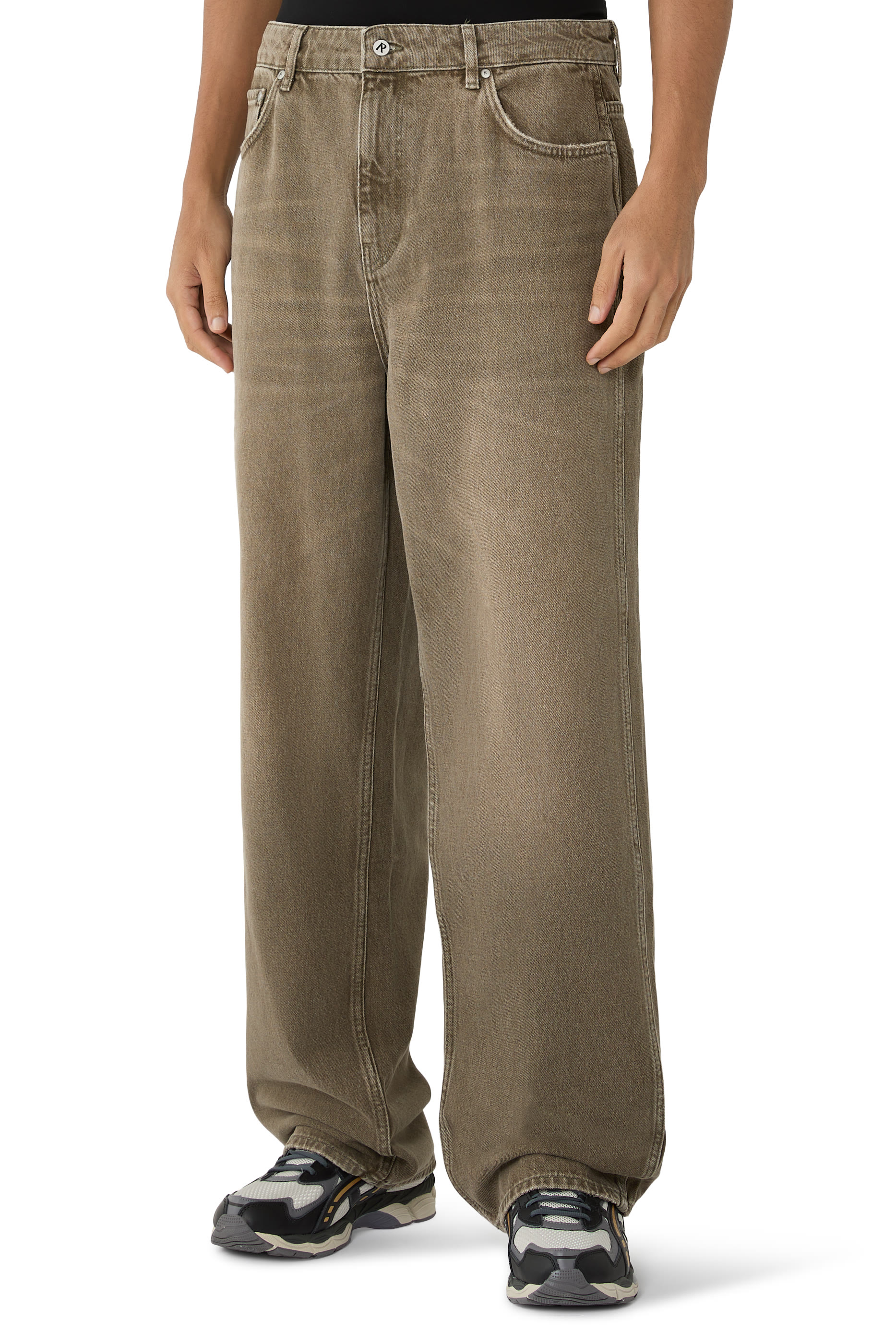 بنطال ار3 فضفاض دنيم