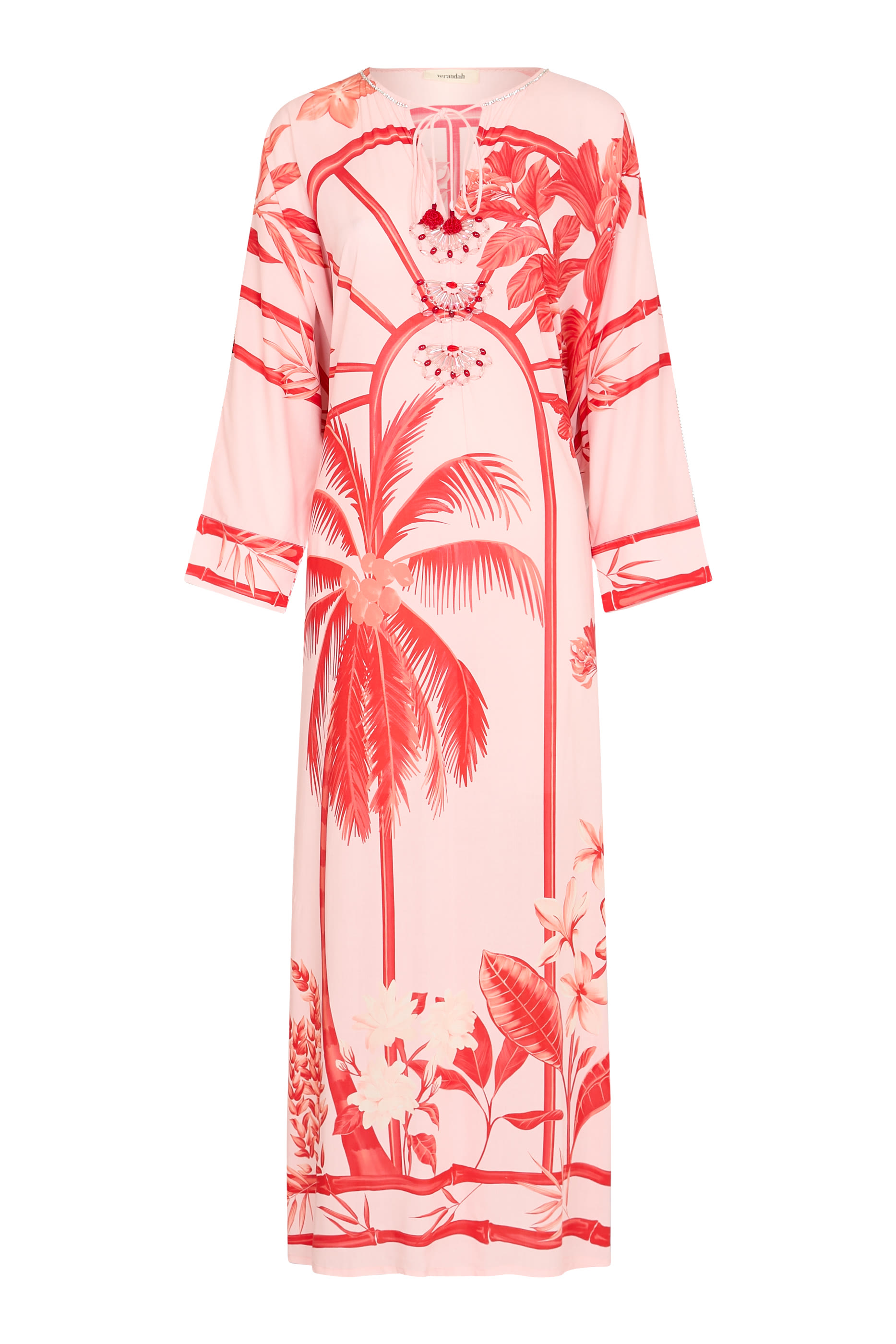 فستان بأكمام بتصميم جناح خفاش بحلي