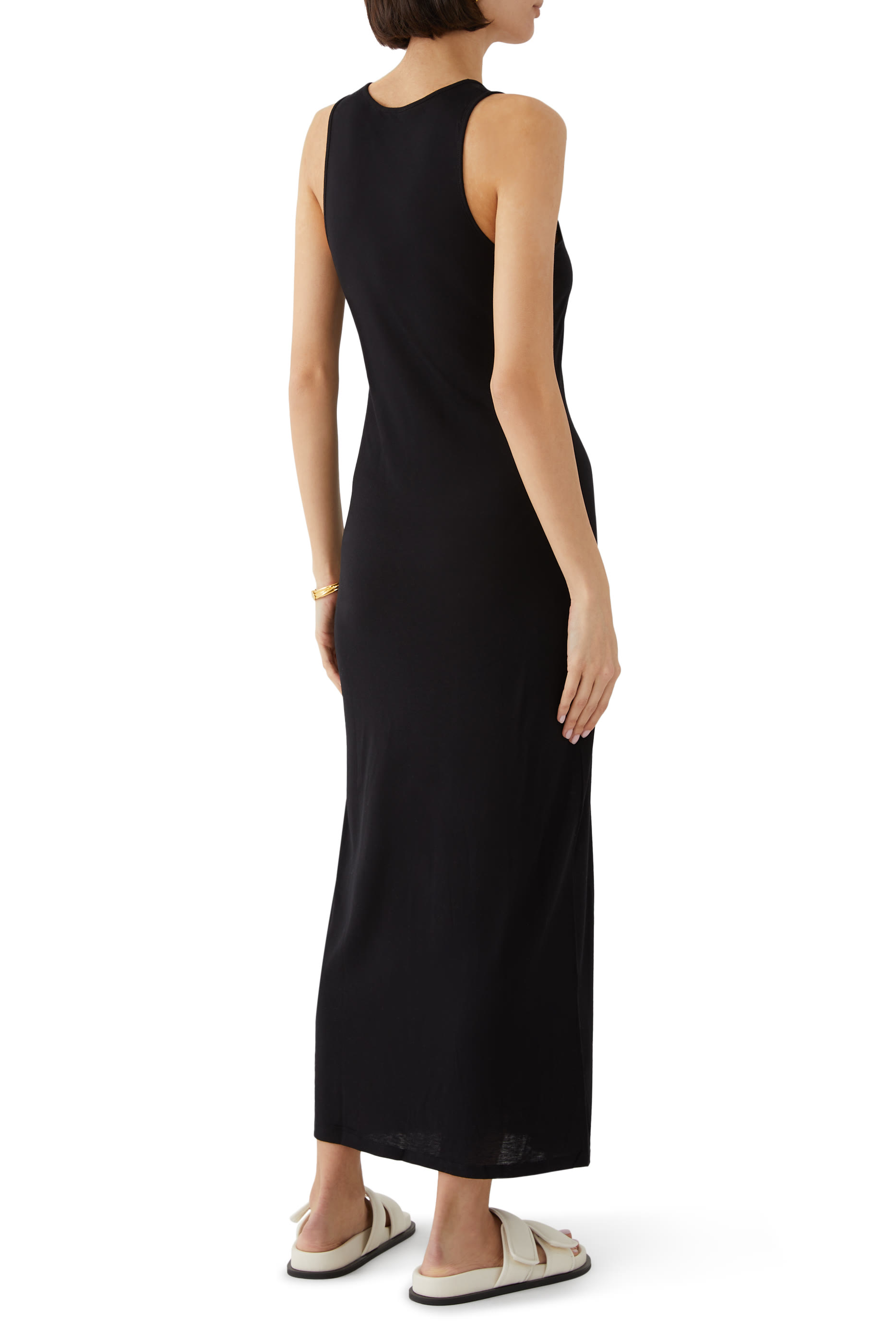 فستان مايرون طويل بلا أكمام null