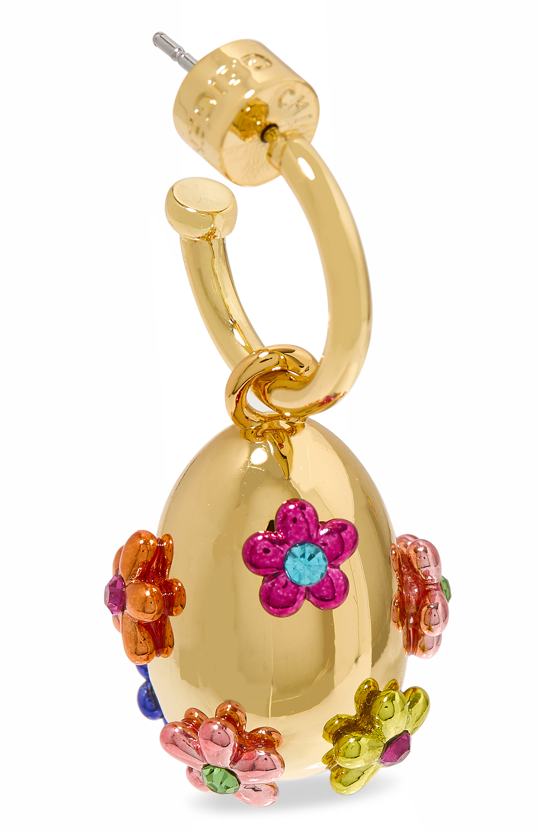 أقراط مزينة بزهور متعددة الألوان، نحاس