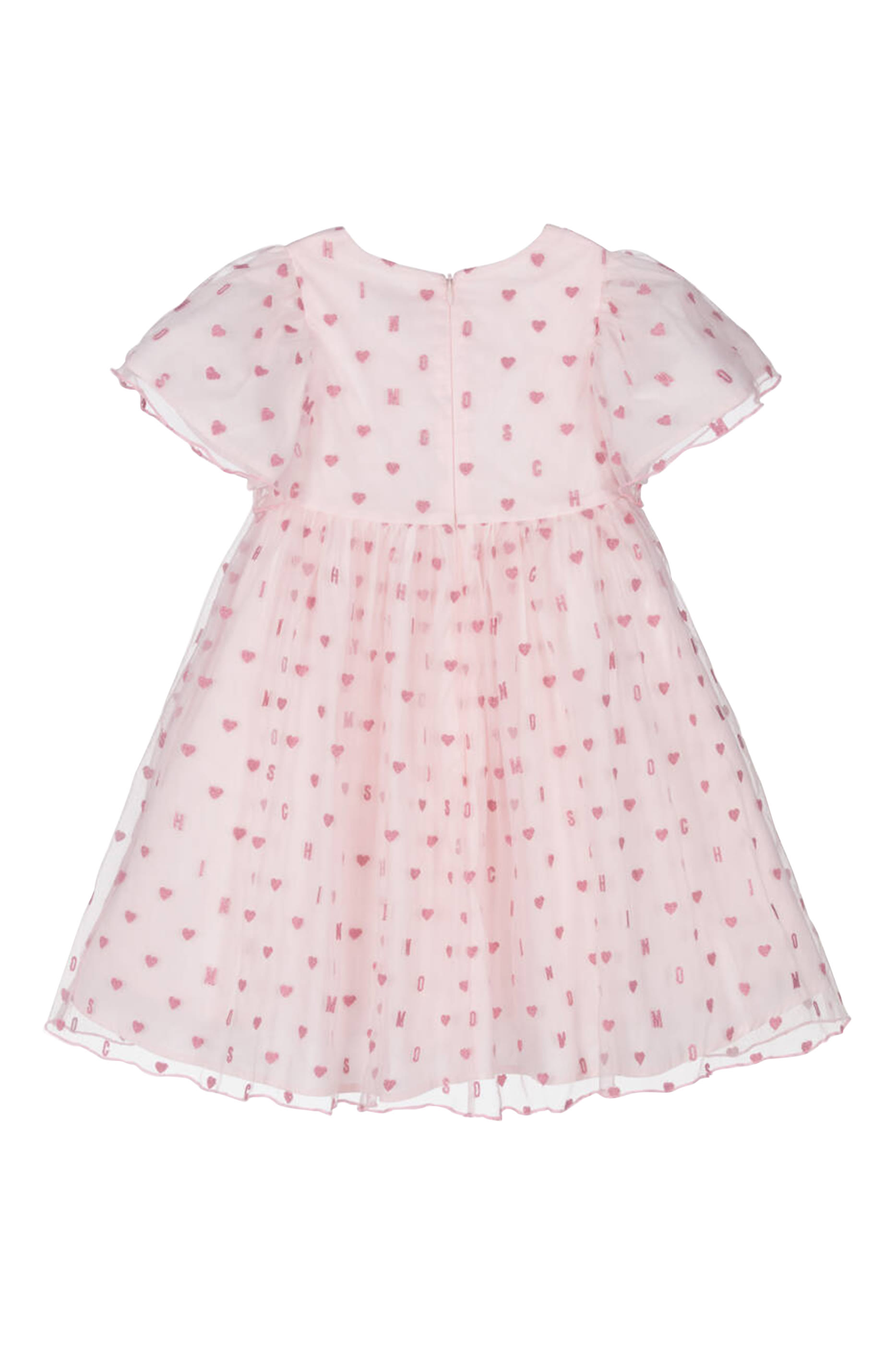 فستان بنقشة قلوب وشعار الماركة تول للأطفال